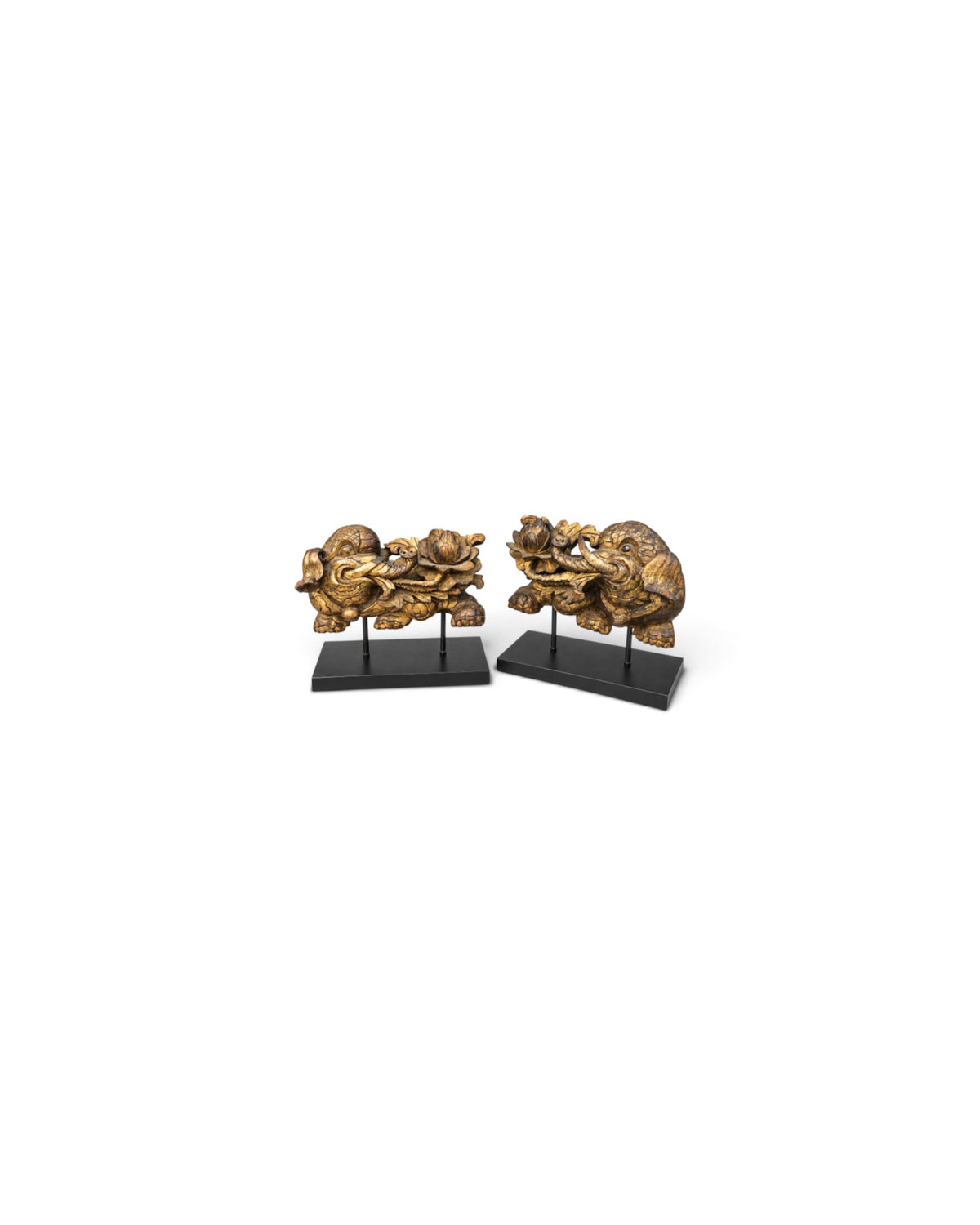 Pair Of Gilded Chinese Wood Carvings