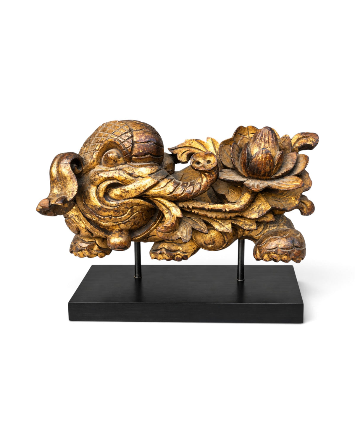 Pair Of Gilded Chinese Wood Carvings