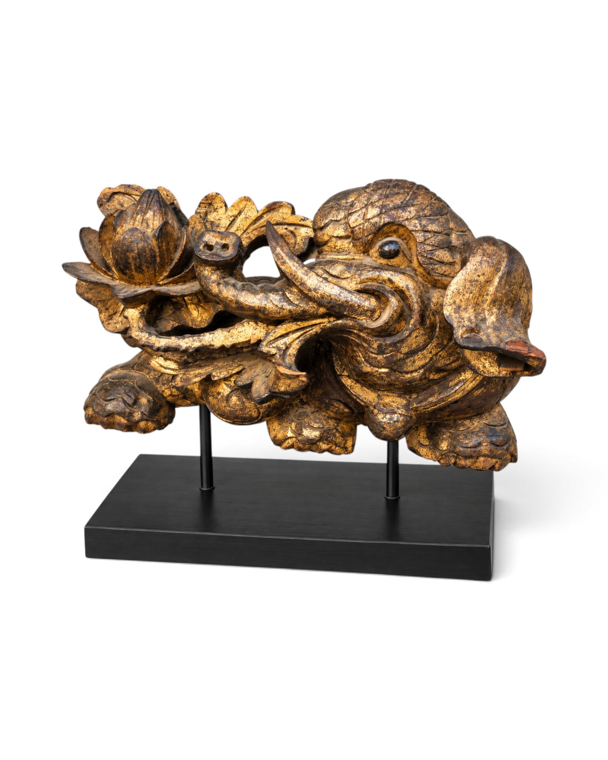 Pair Of Gilded Chinese Wood Carvings