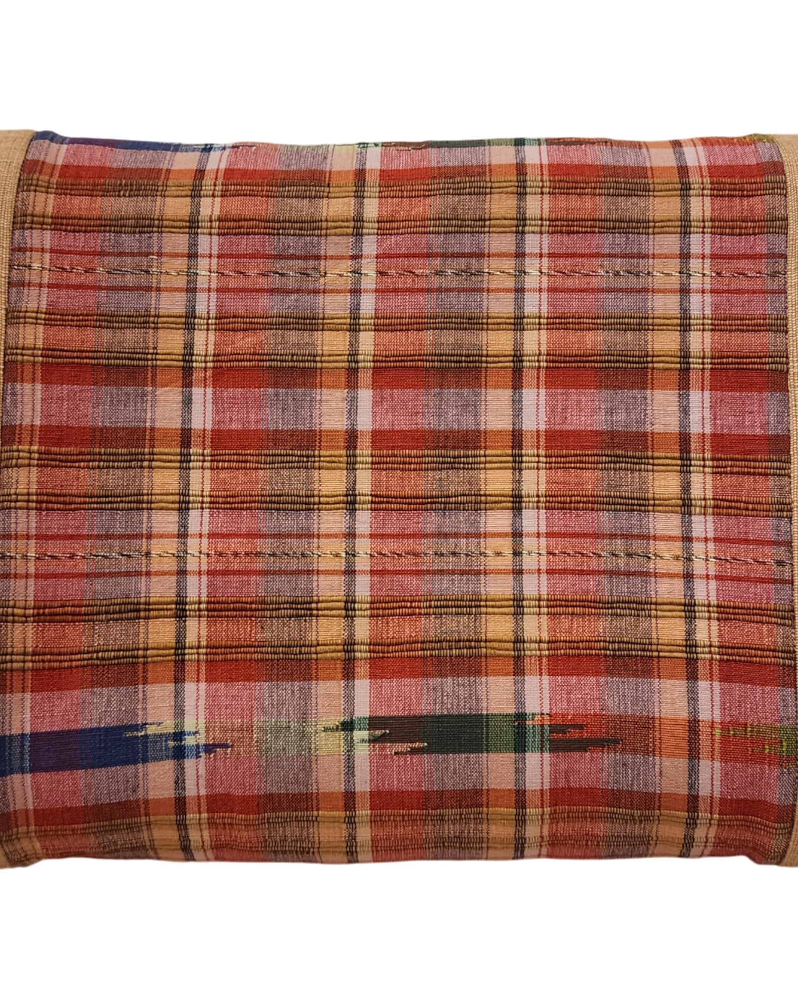 Triangular Cushion with Cotton Cover -  "Pakhao ma" Thai Pattern ผ้าขาวม้า