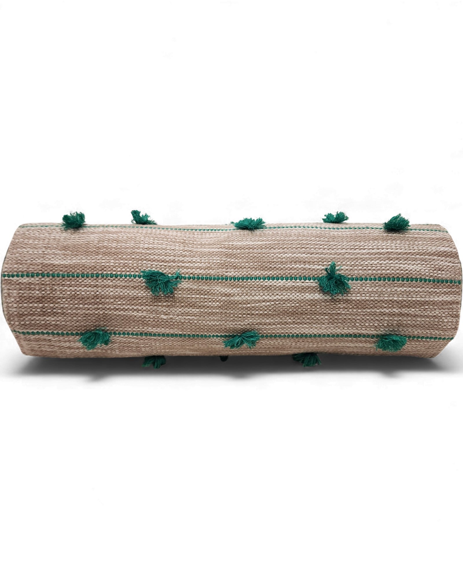 Cylindral Bolster Pillow - Green & Grey