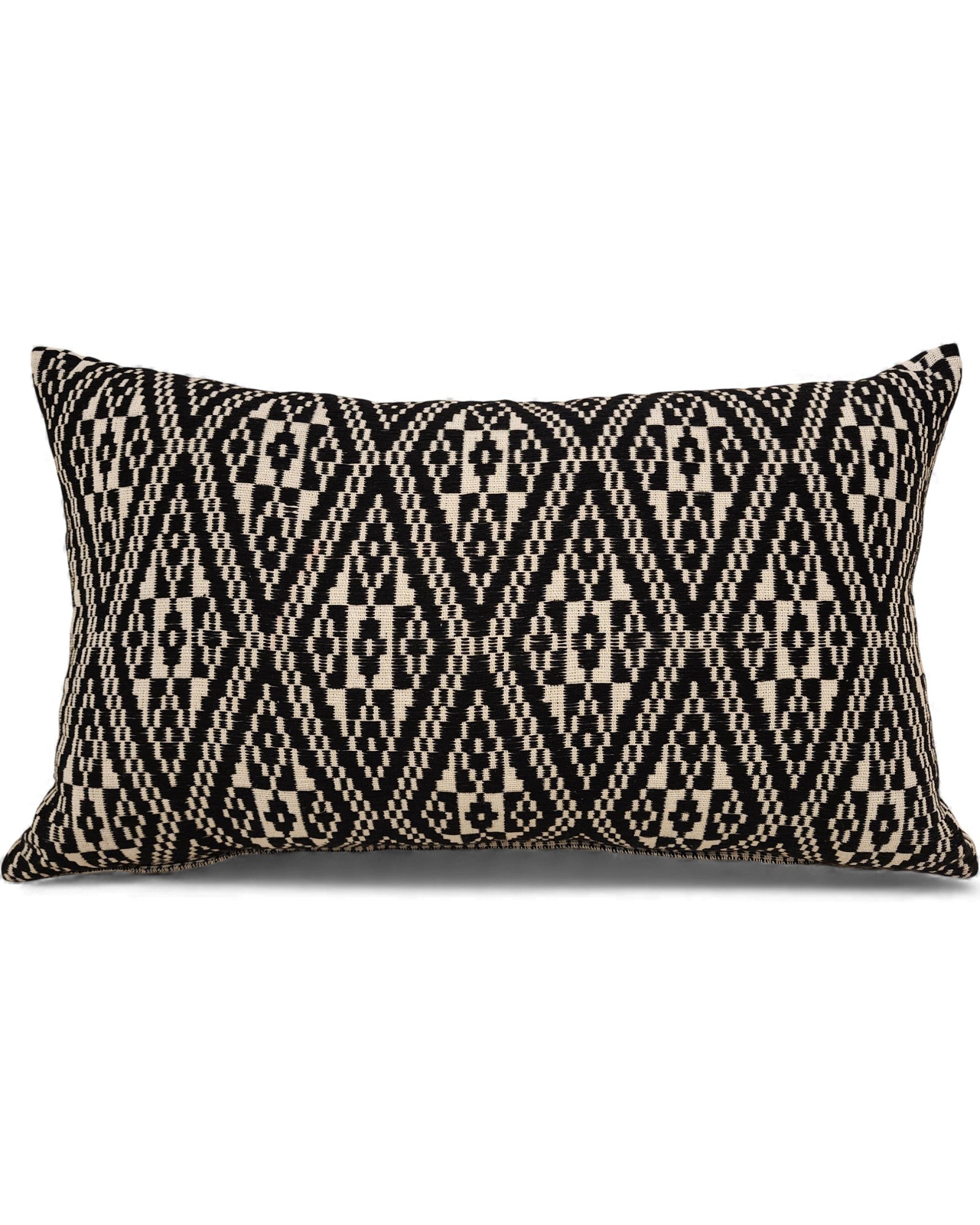 Handwoven Khit Lumbar Cushion - Black & Cream