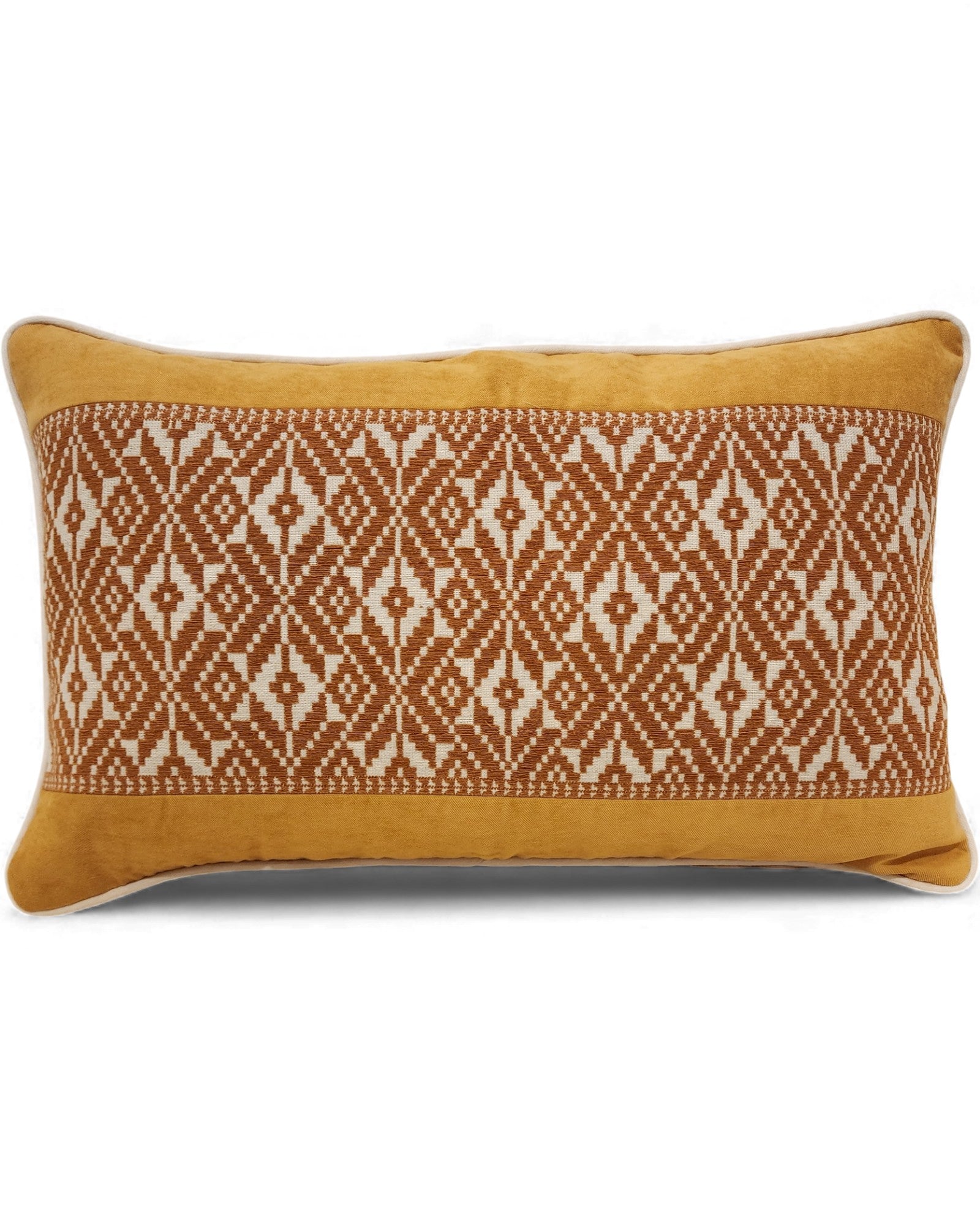 Handwoven Khit Lumbar Cushion - Yellow & Orange