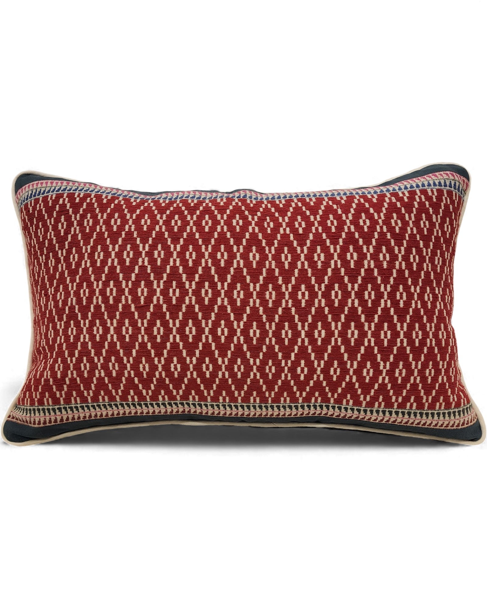 Handwoven Khit Lumbar Cushion - Red