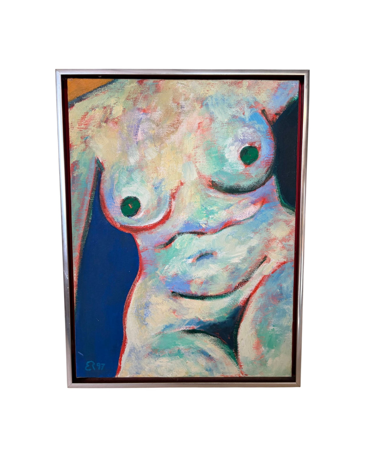 Elizabeth Romhild – Nude Woman (Front and Back), - Pair of Paintings [33 x 44cm]