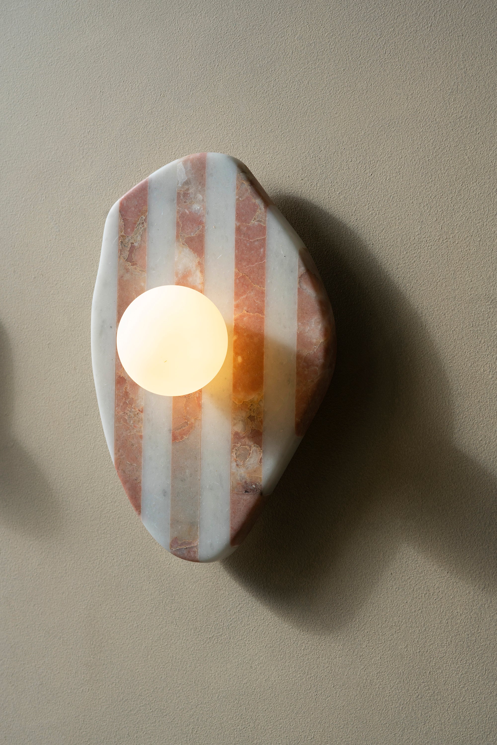 Blob Sconce #1 - Pink & White Striped