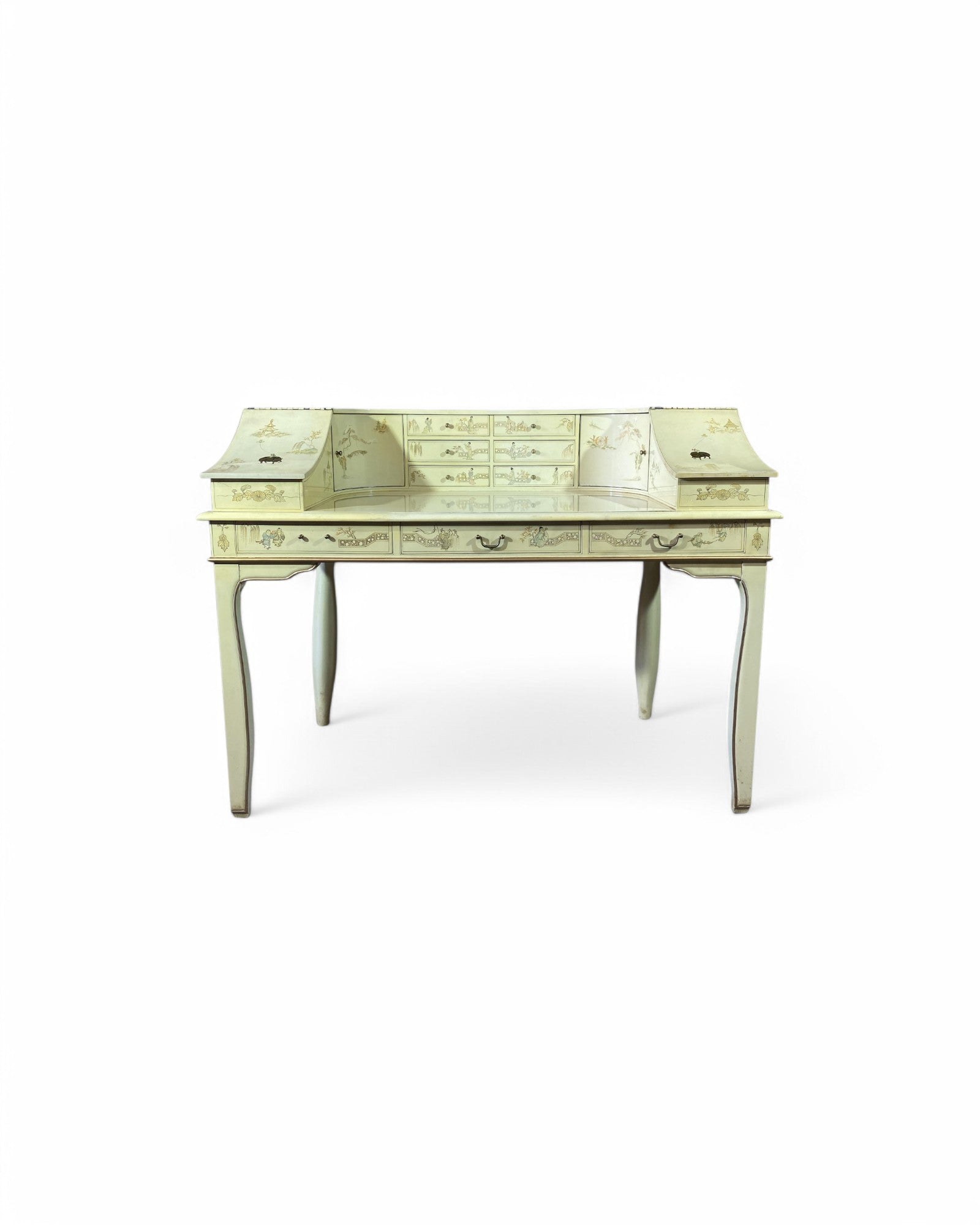 Korean Multi-Drawer Vanity Table Hand Painted, Cream