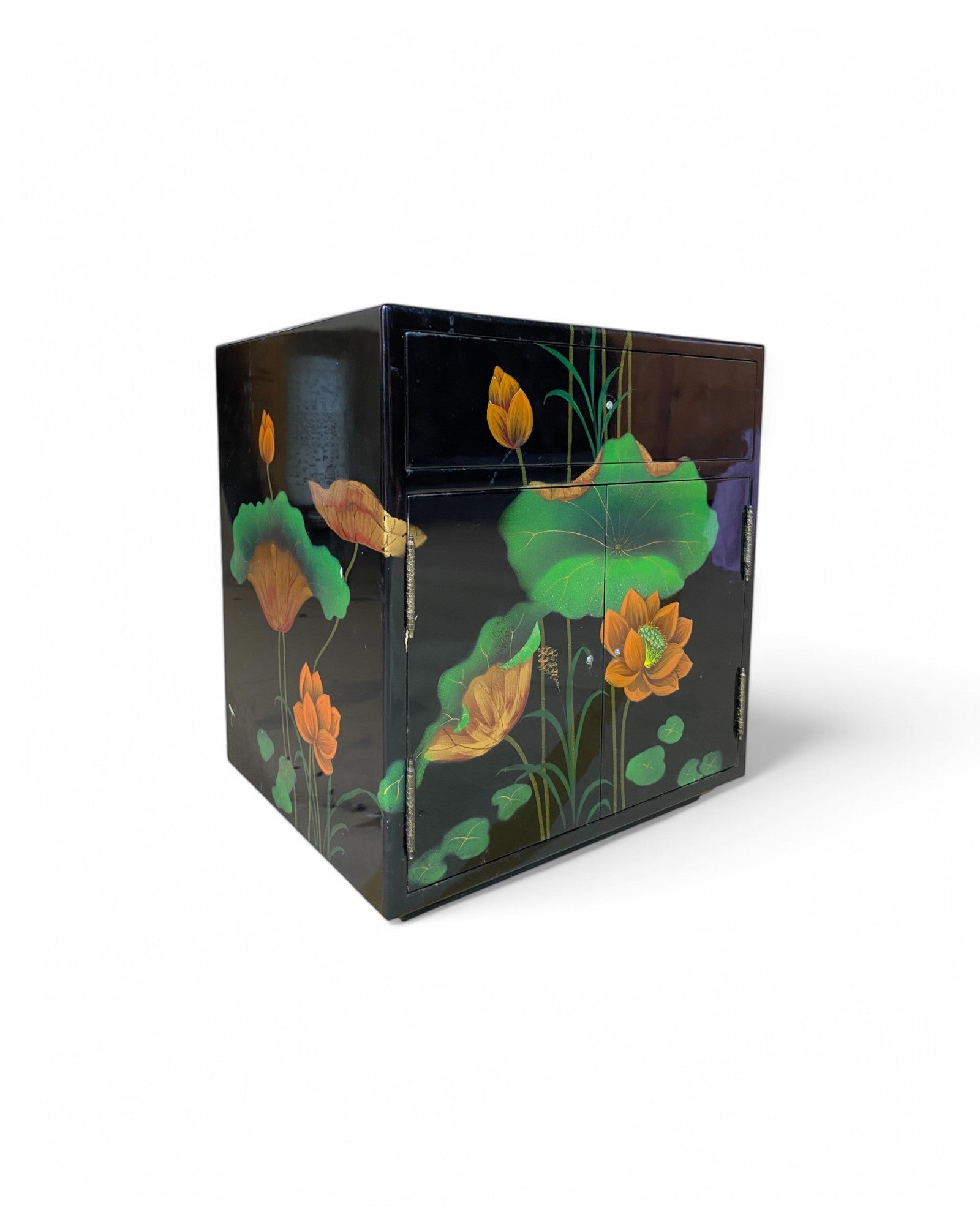 Lotus Flower Laquered Storage Box