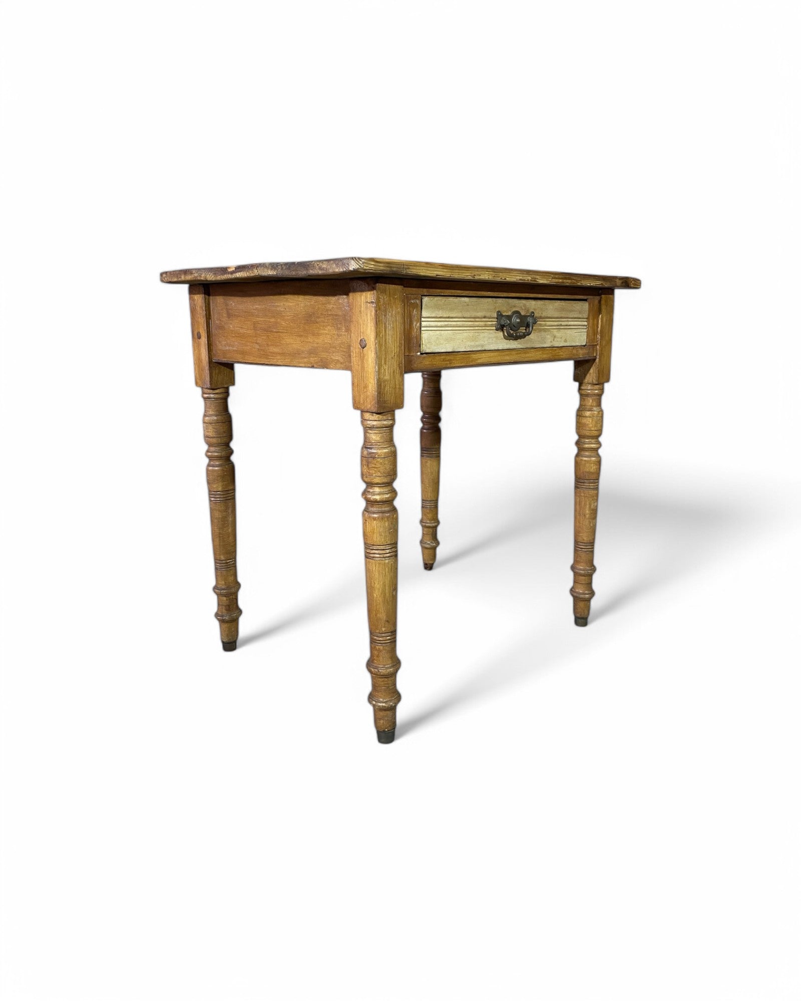 Antique Wooden Vintage Desk with Single Drawer, Carved Spindle Legs - Surround Living - 4