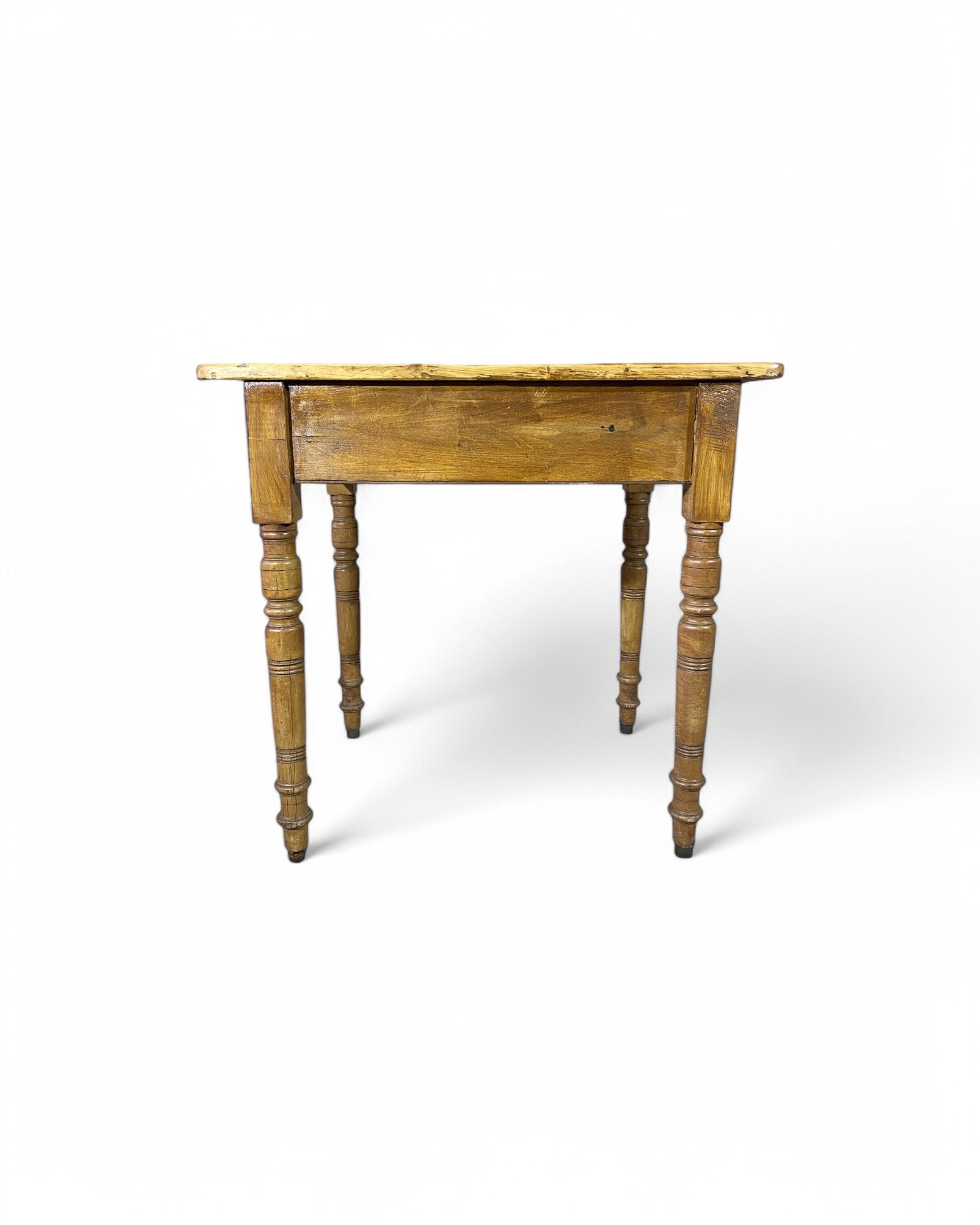 Antique Wooden Vintage Desk with Single Drawer, Carved Spindle Legs - Surround Living - 5