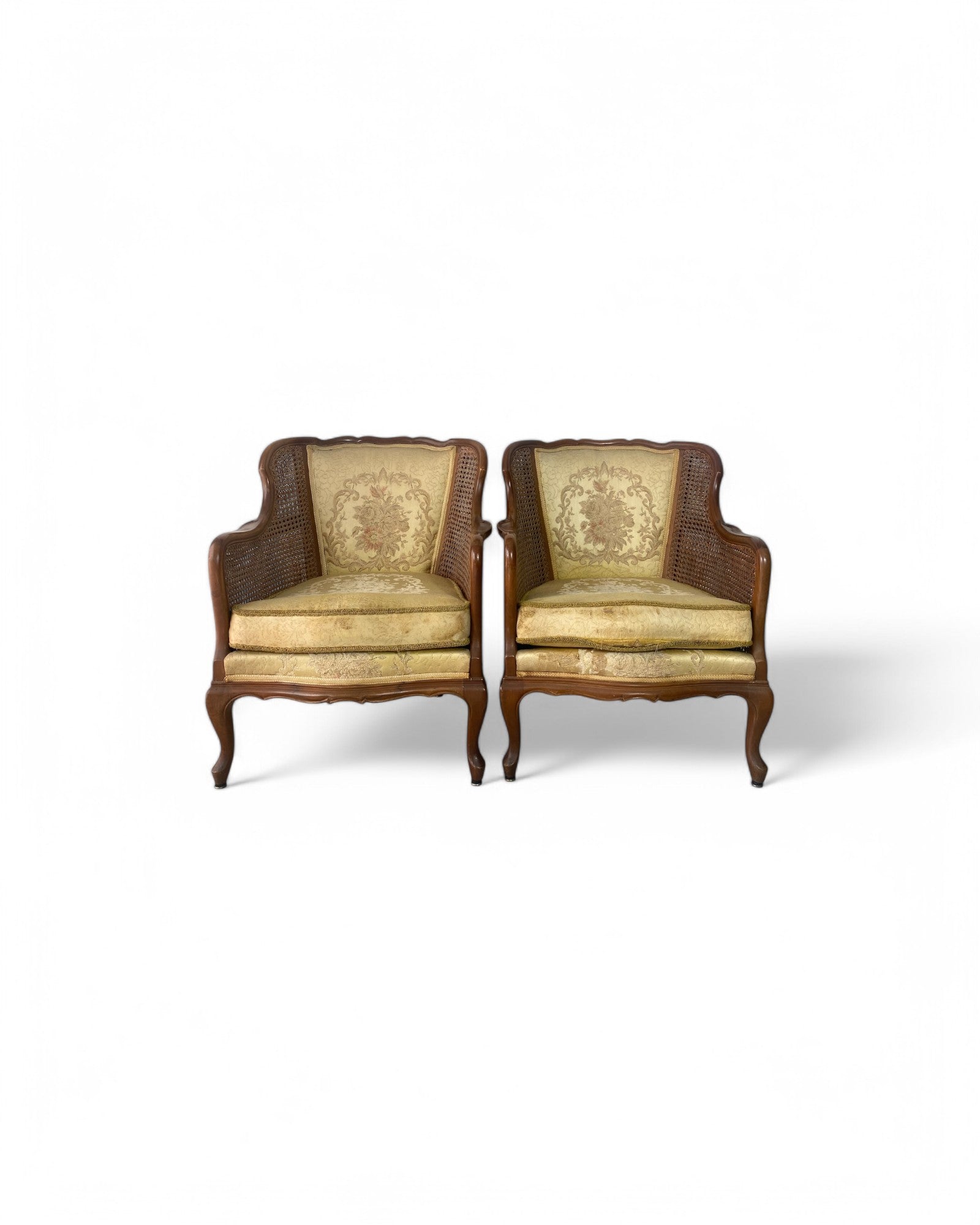 Beautiful Louis XV-style caned Bergère armchair - Set of 2