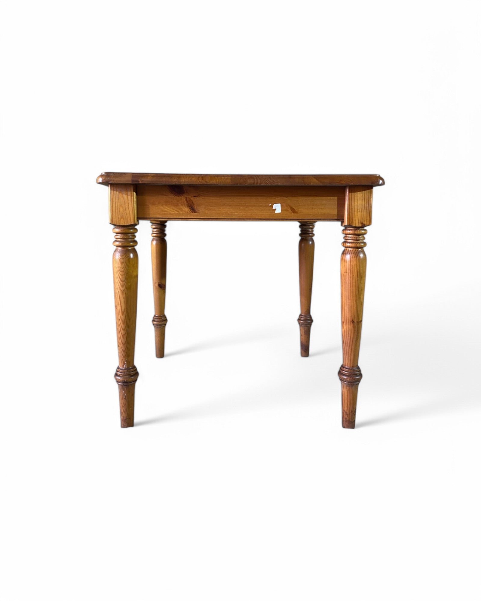 Vintage Square Light Wooden Spindled Leg Coffee Table
