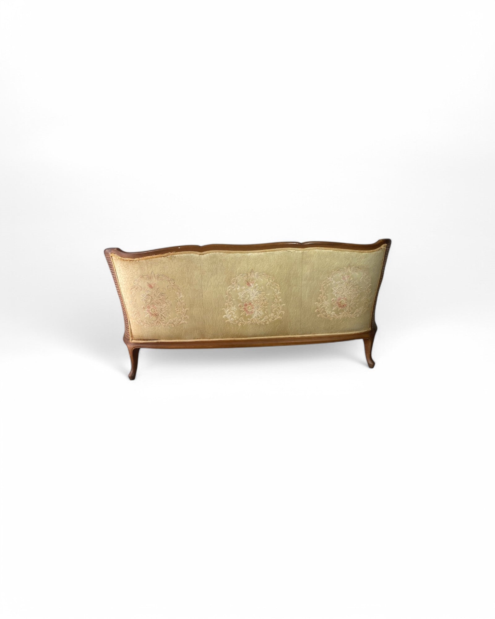 Classic Louis XV-Style Caned Berg√®re Sofa