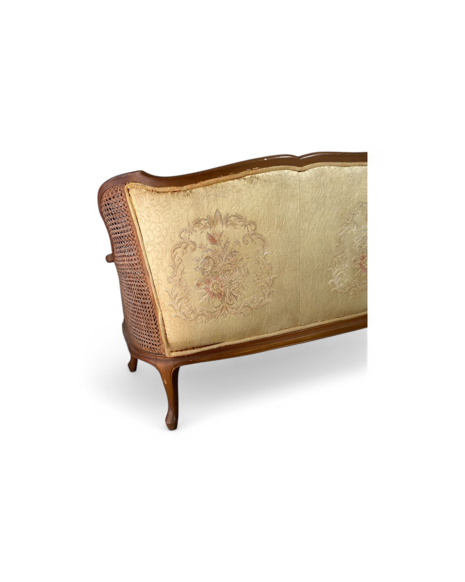 Classic Louis XV-Style Caned Berg√®re Sofa