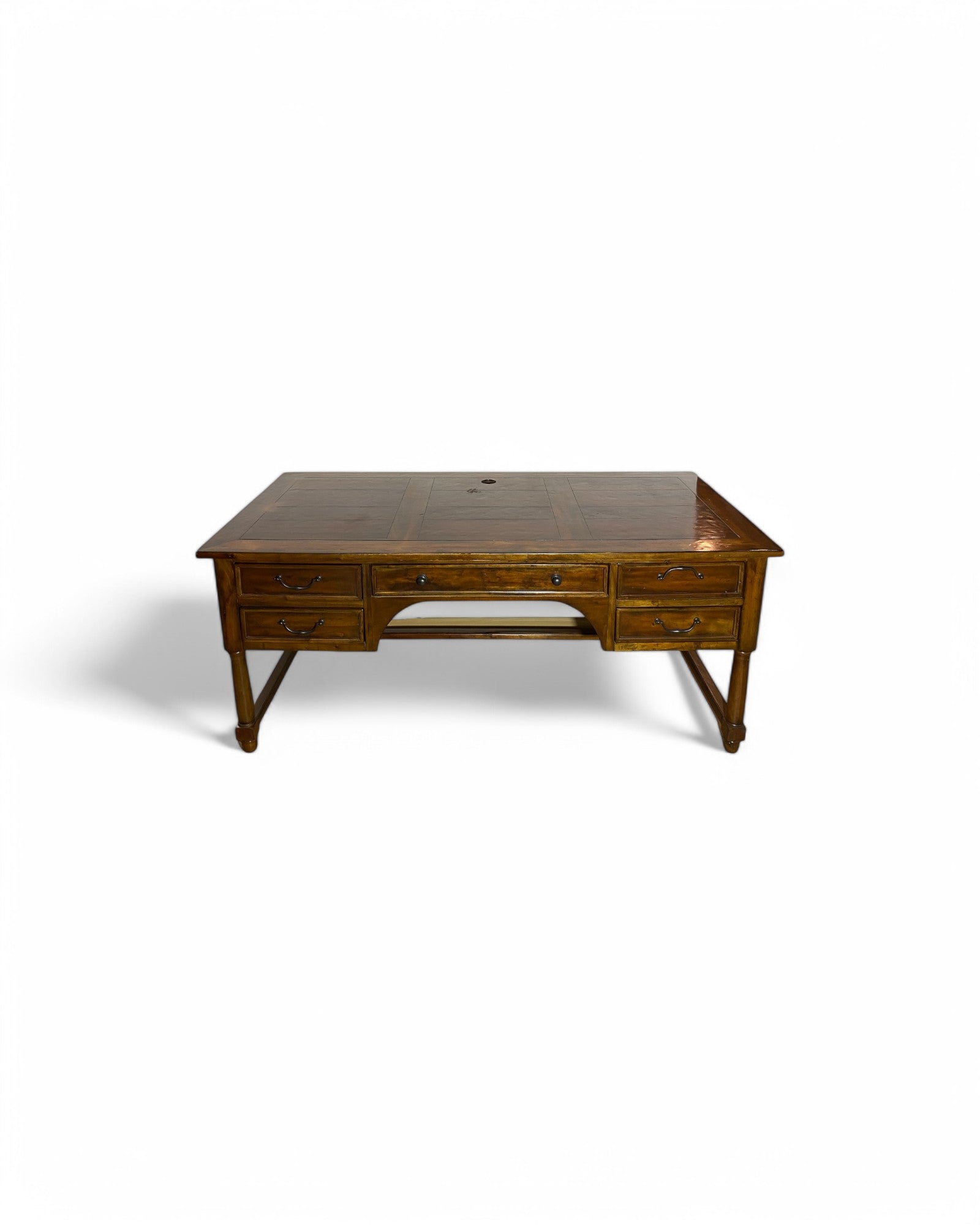 Wood Working Desk with Drawers and Foot Rest