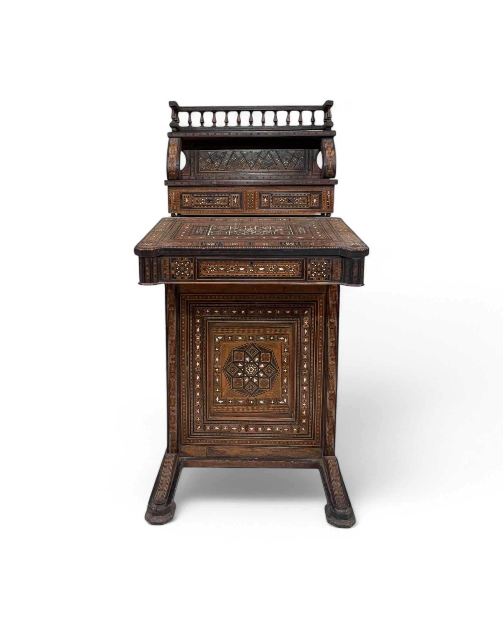 Moorish-Style Colonial Davenport Writing Desk