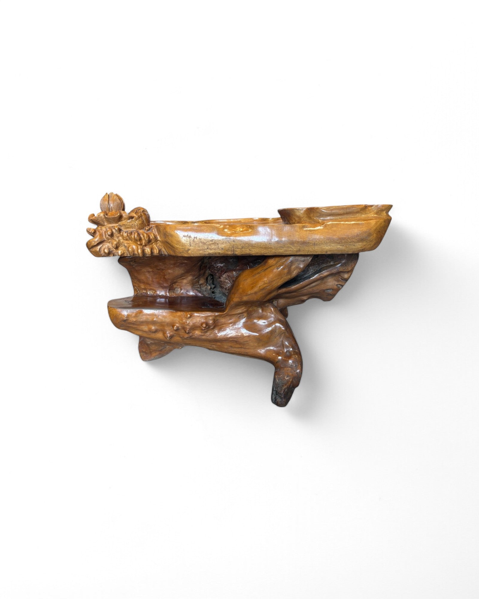 Lotus & Koy Carved Zhang Tea Table Station