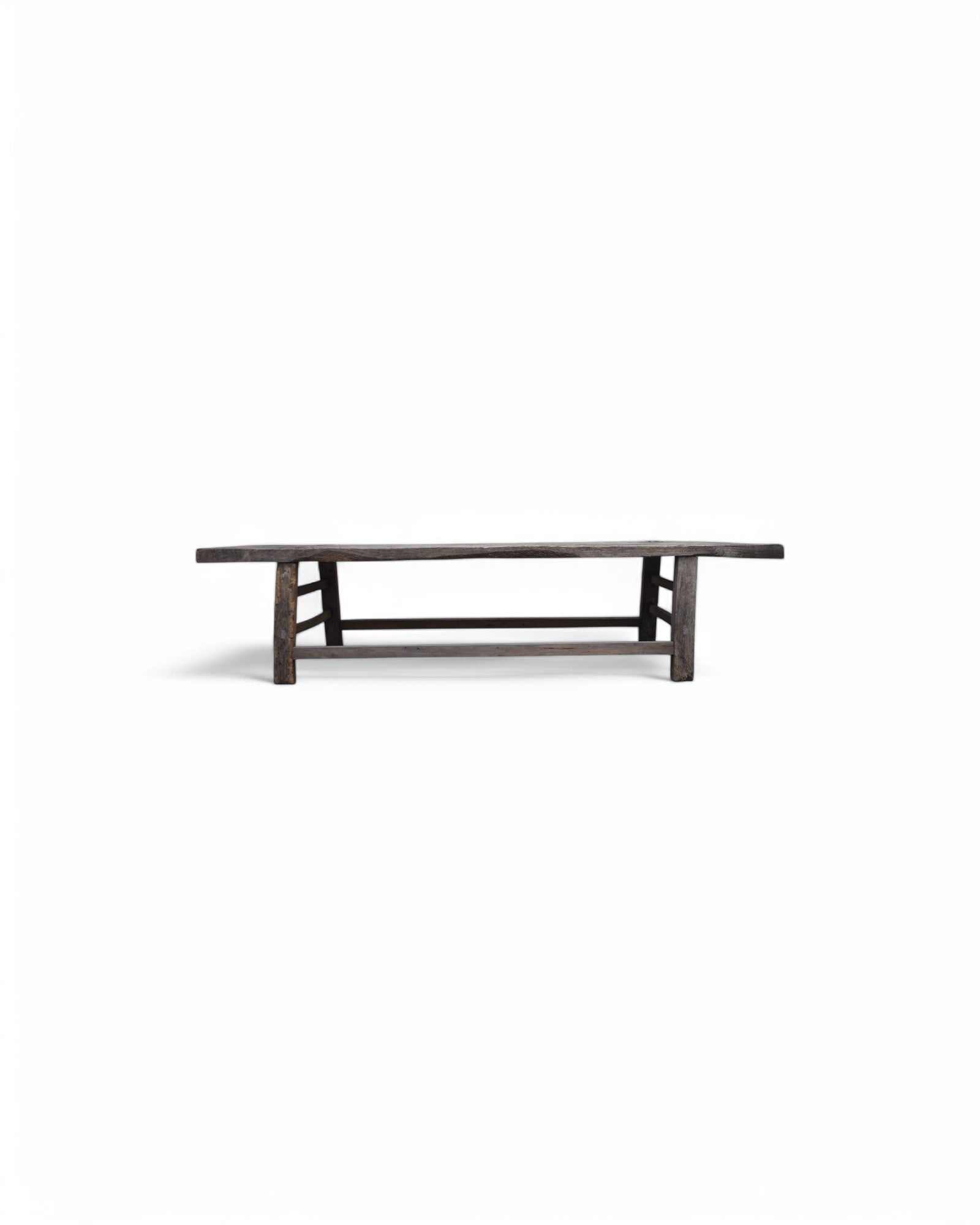 Distressed Long Wooden Plank Bench 1920s