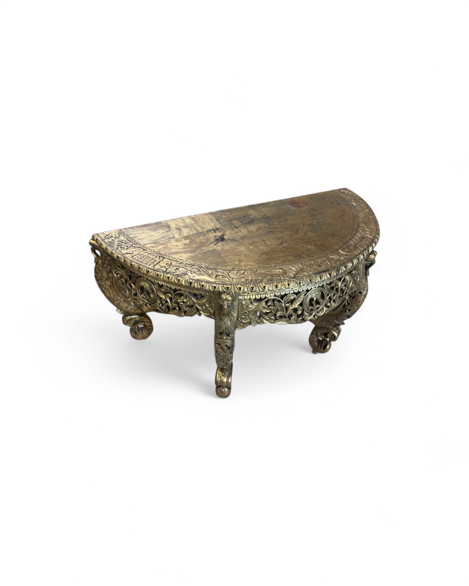 Golden Leaf Royal Regency Carved Teak Console