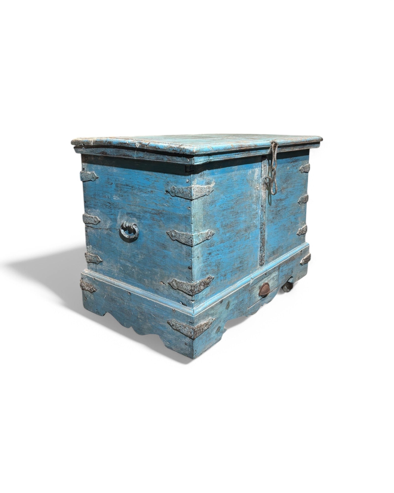 1940 Baby Blue Wooden Goa Storage Chest