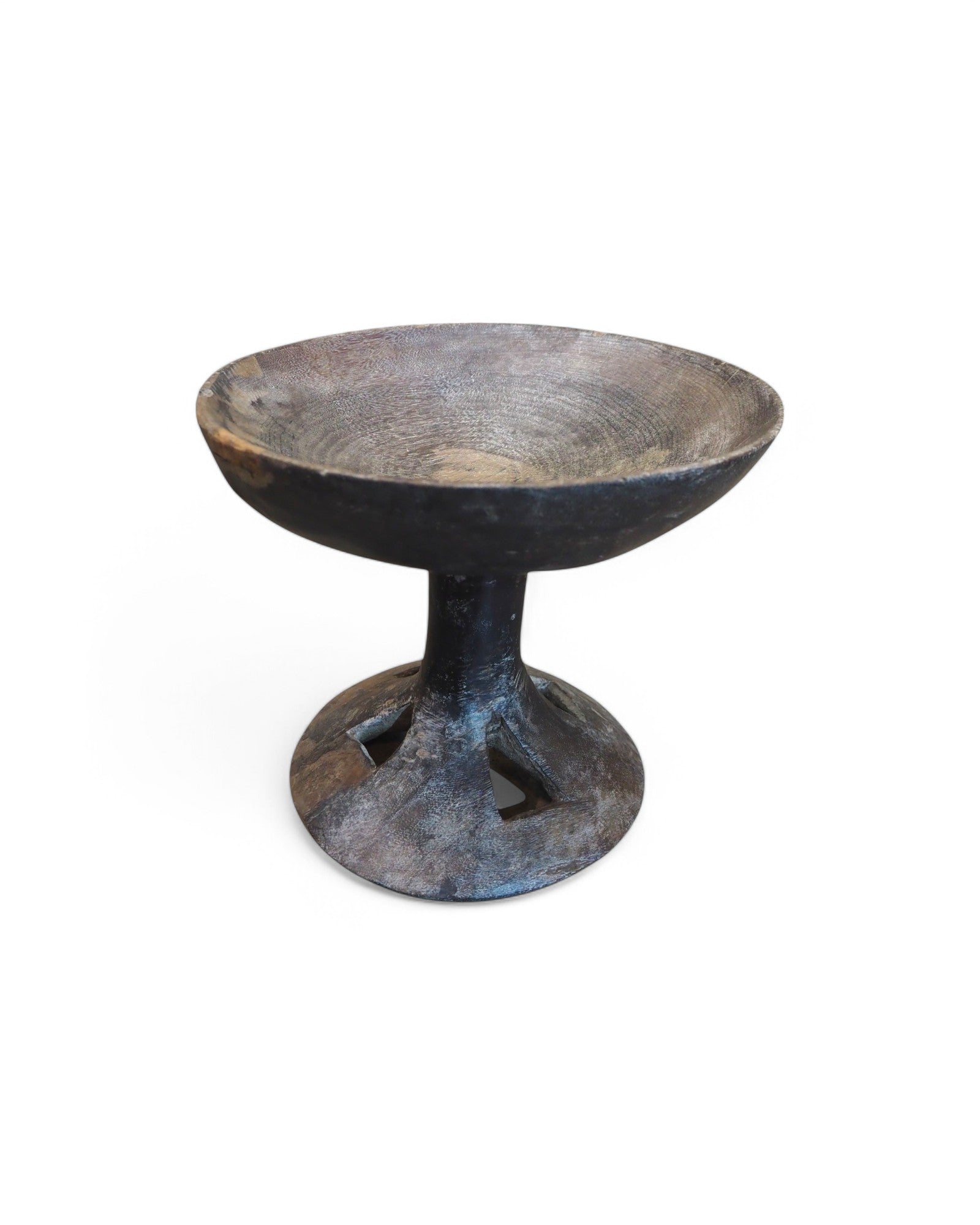 Nagaland Wooden L Pedestal Fruit Plate 1920s