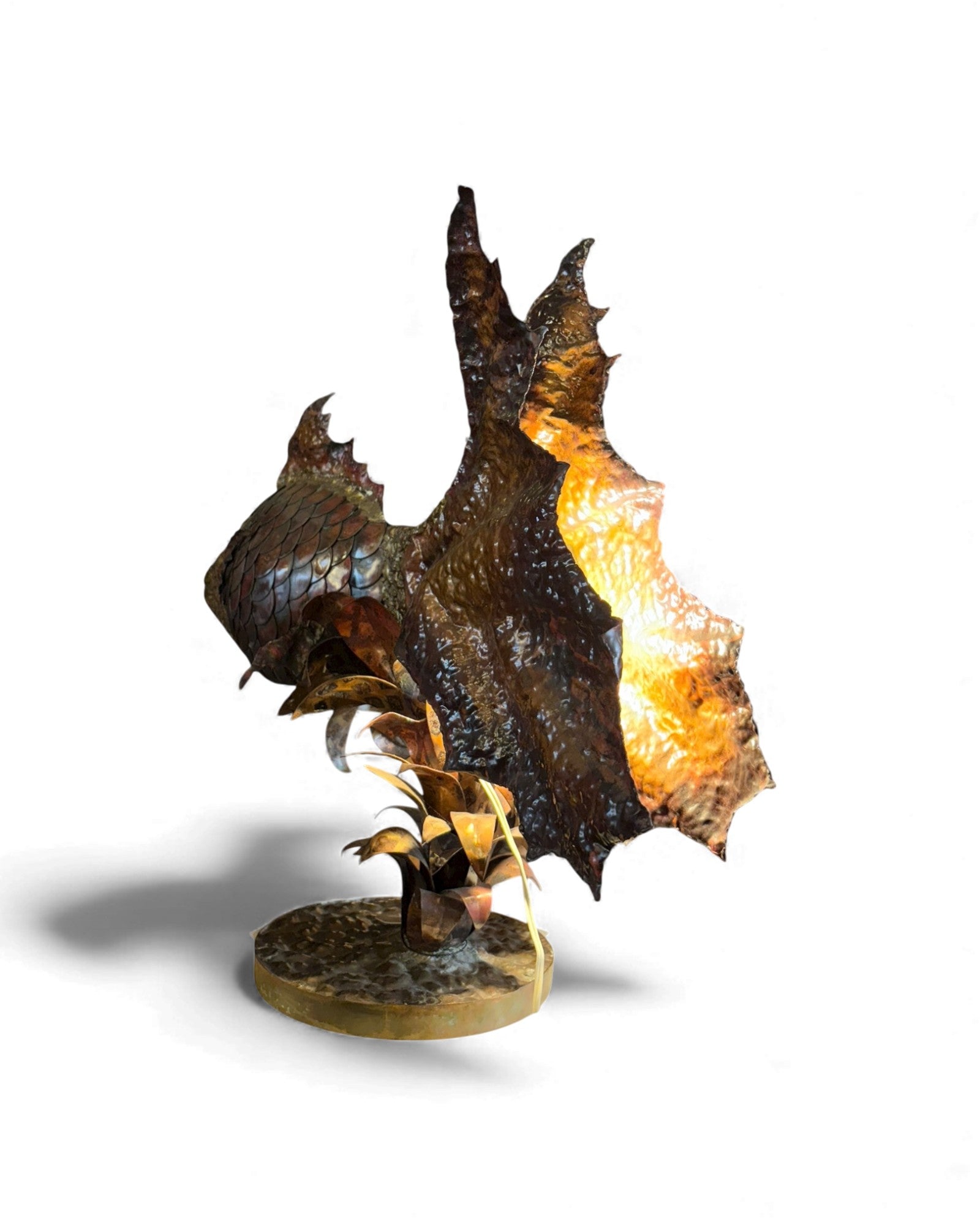 Irredescent Handcrafted Metal Fish Lamp Surround Living - 17