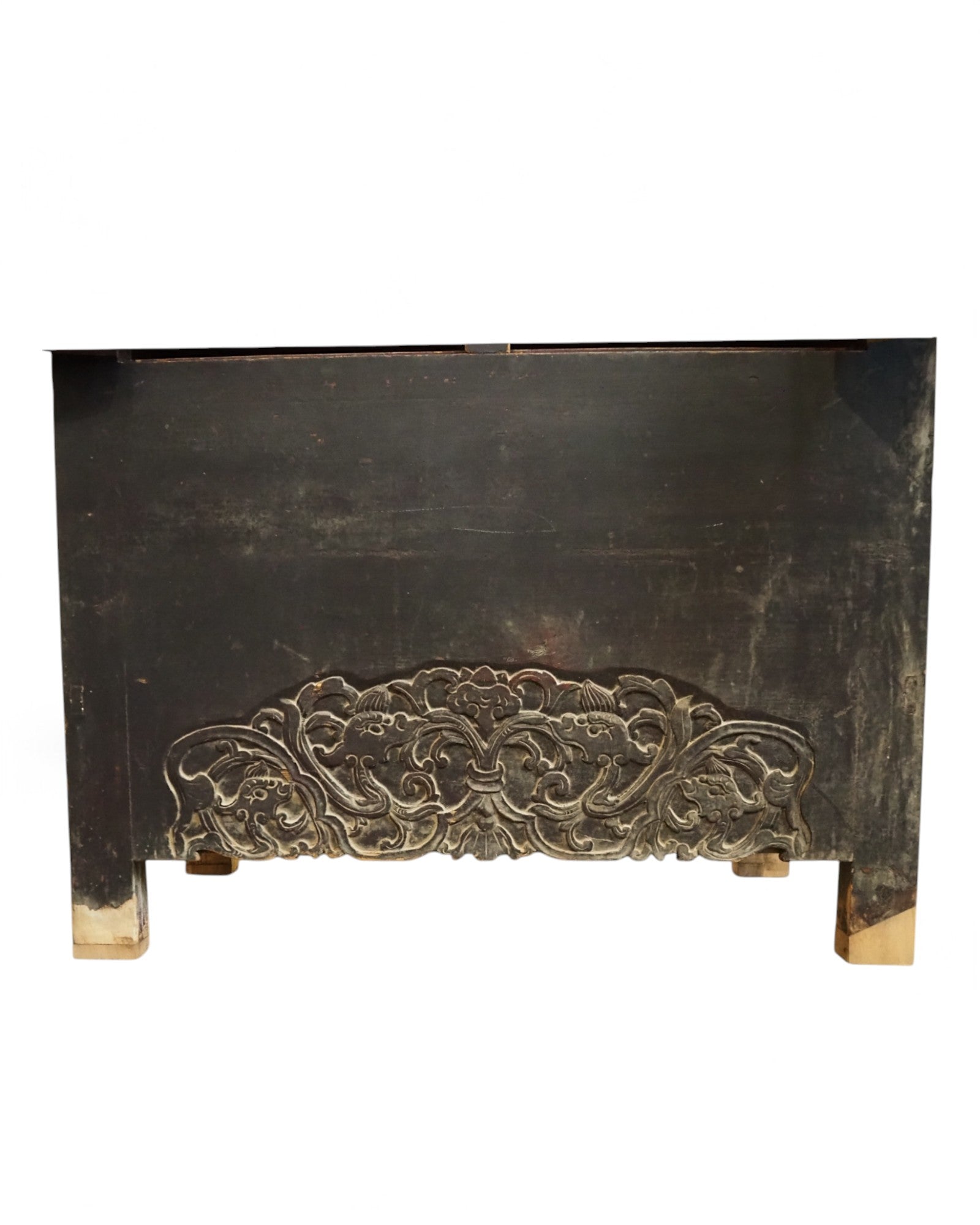 Mid-Qing Dynasty Antique Black Elm Chinese Clothing Cabinet