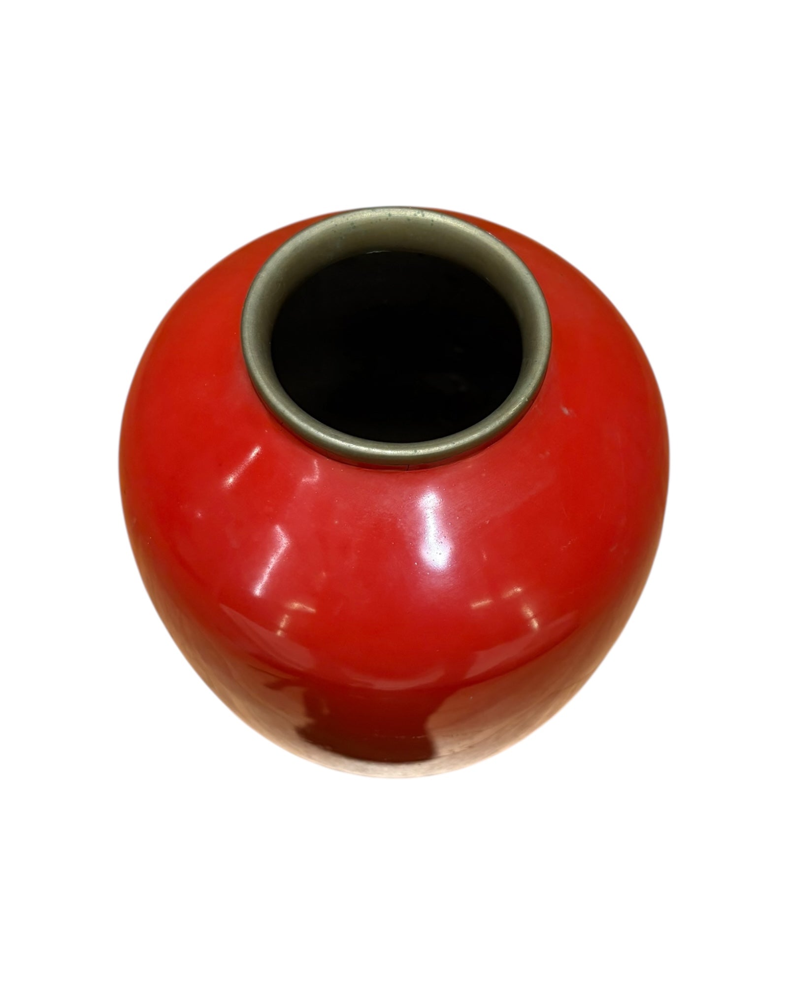 Red Lacquer Vase with Mother-of-Pearl Inlay