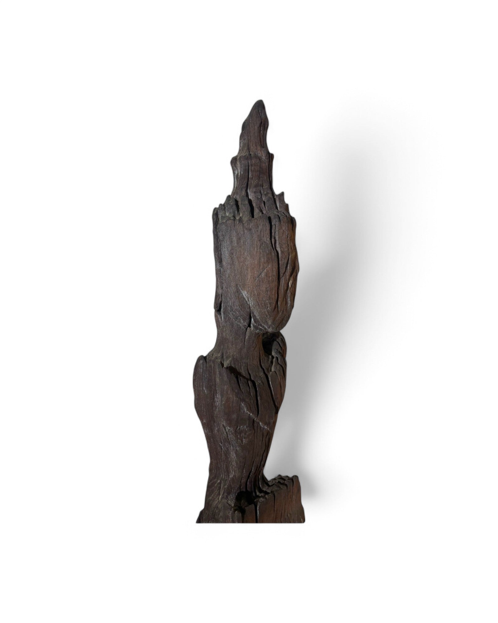 Life-Size Ancient Burmese Angel Wood Carving Sculpture – Retrieved from a Cave
