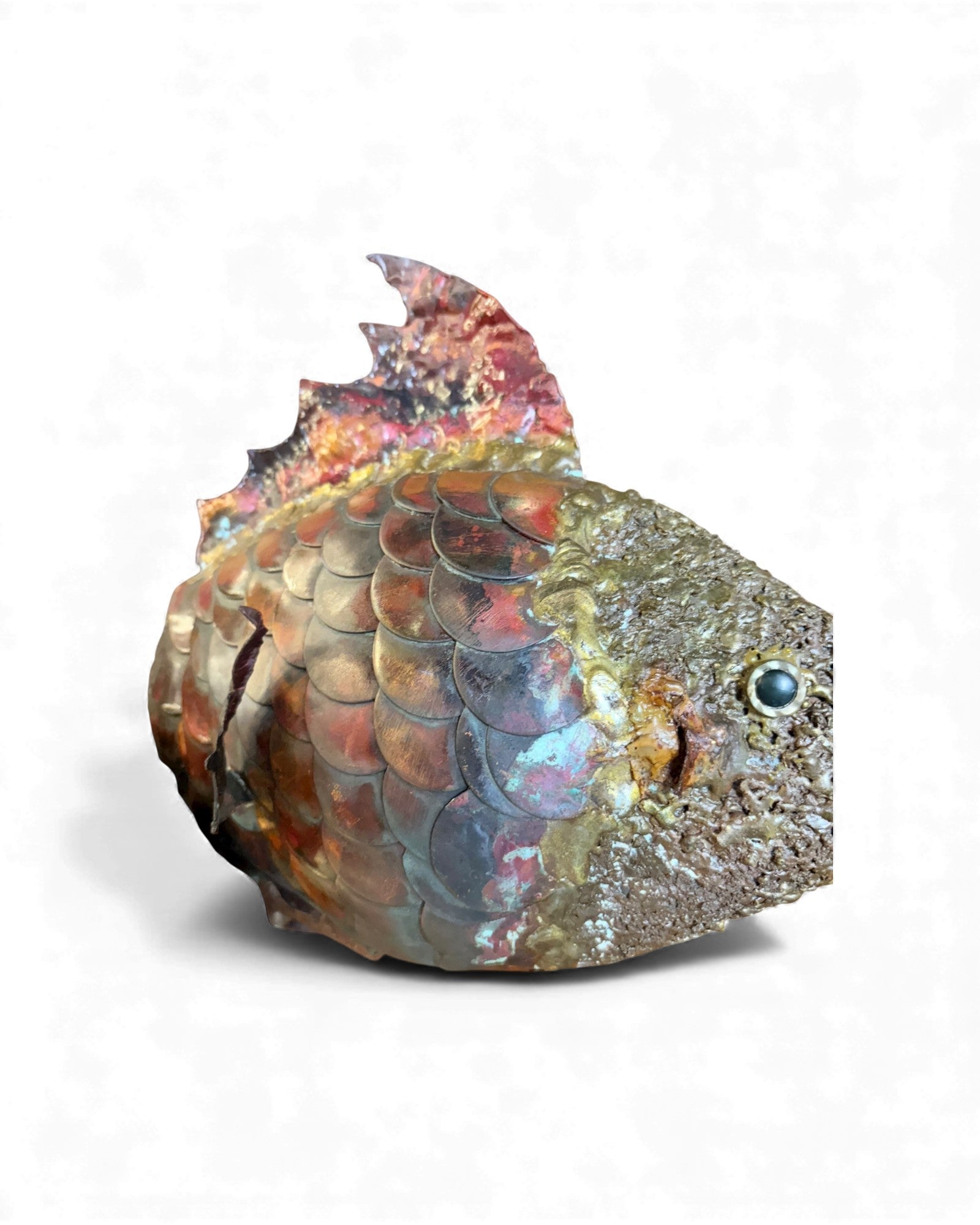 Irredescent Handcrafted Metal Fish Lamp Surround Living - 21