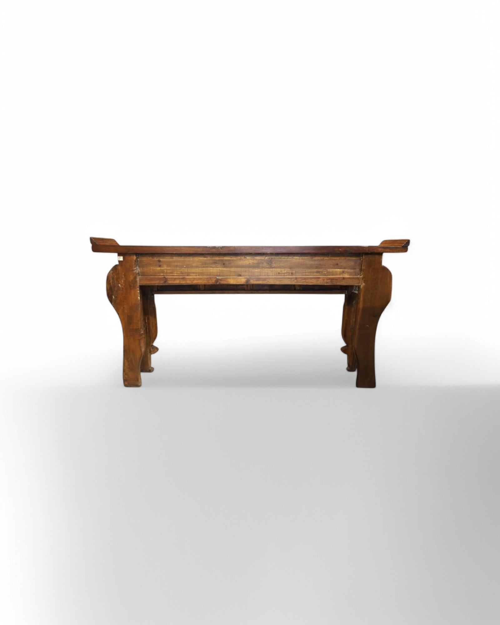 Mid-Qing Dynasty Fujian Long Lion Wing Carved Teak Console Table