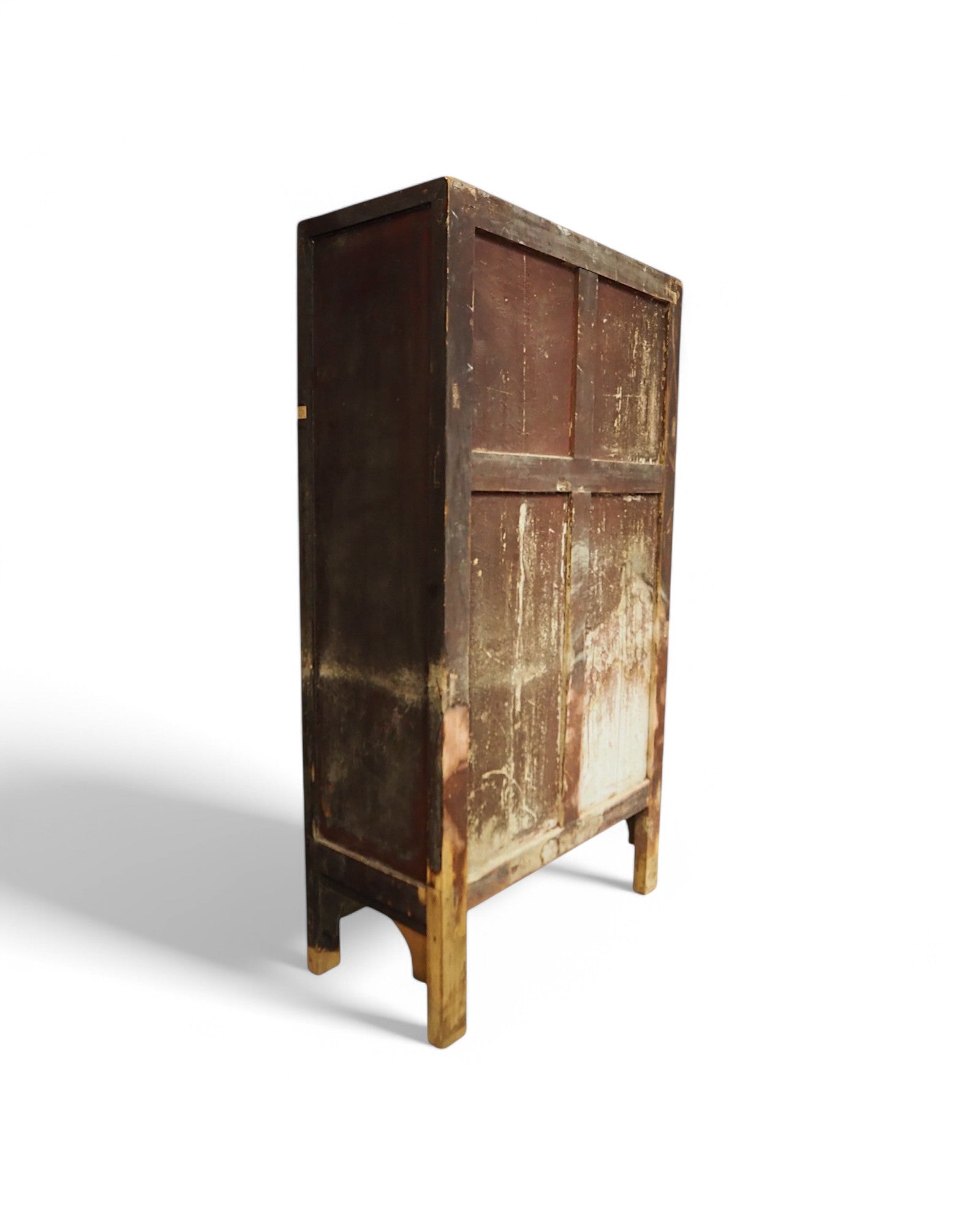 Mid-Qing Dynasty Antique Black Elm Chinese Clothing Cabinet