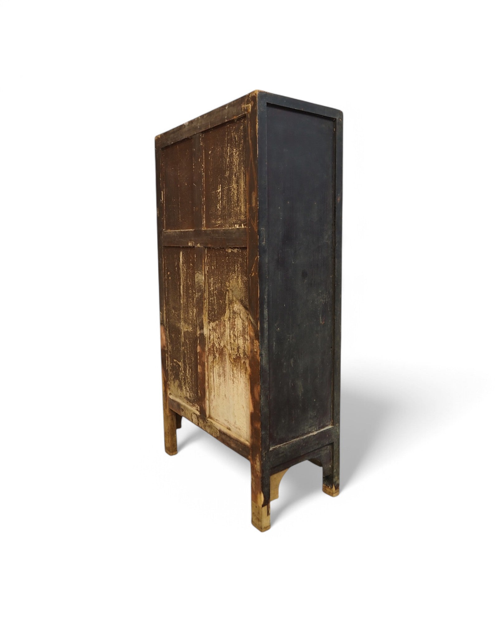 Mid-Qing Dynasty Antique Black Elm Chinese Clothing Cabinet