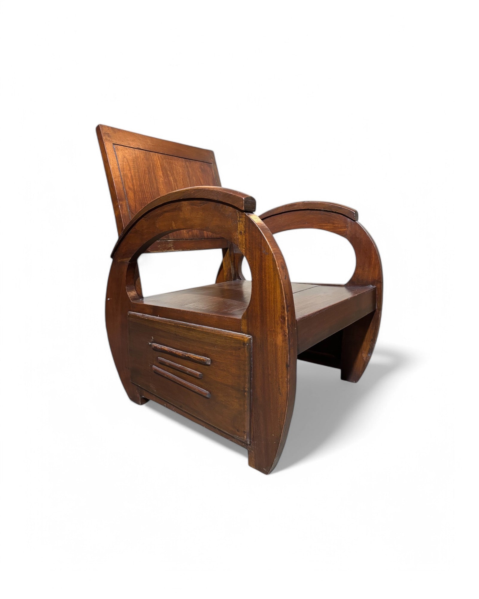 Indo Chinese Dark RoseWood Thai Antique Chairs - Set of 2