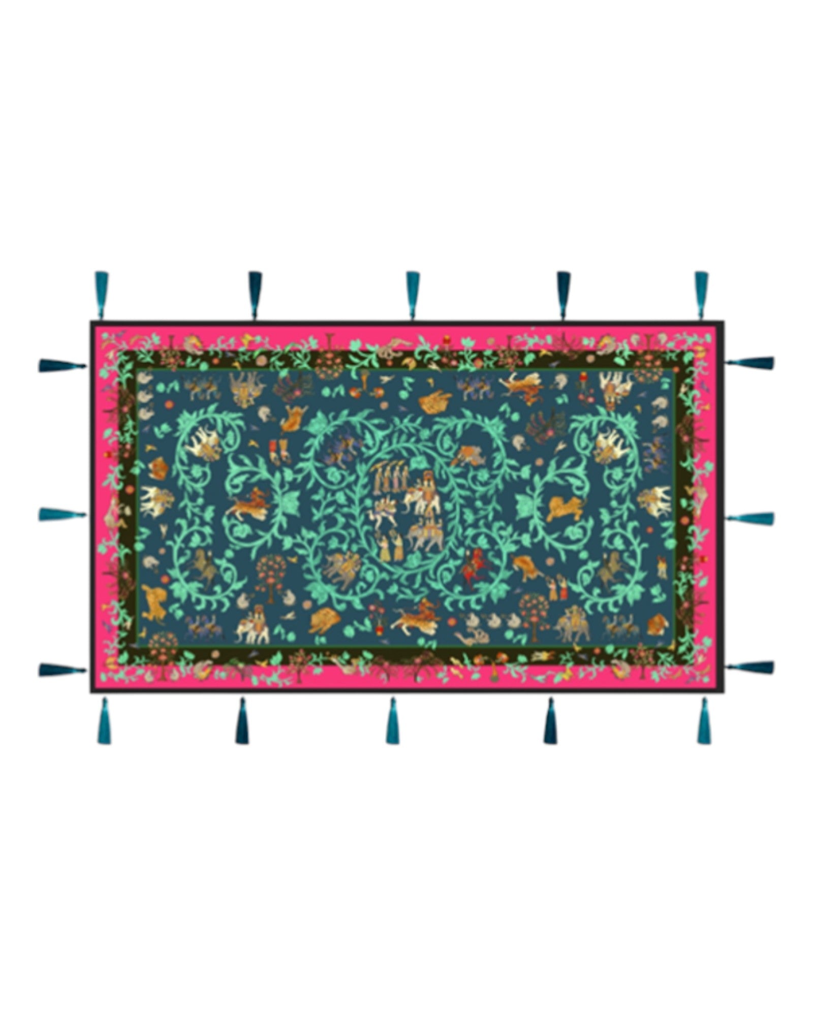 Fleece Throw with Thai Fairy Tales Print – Elephant & Tiger