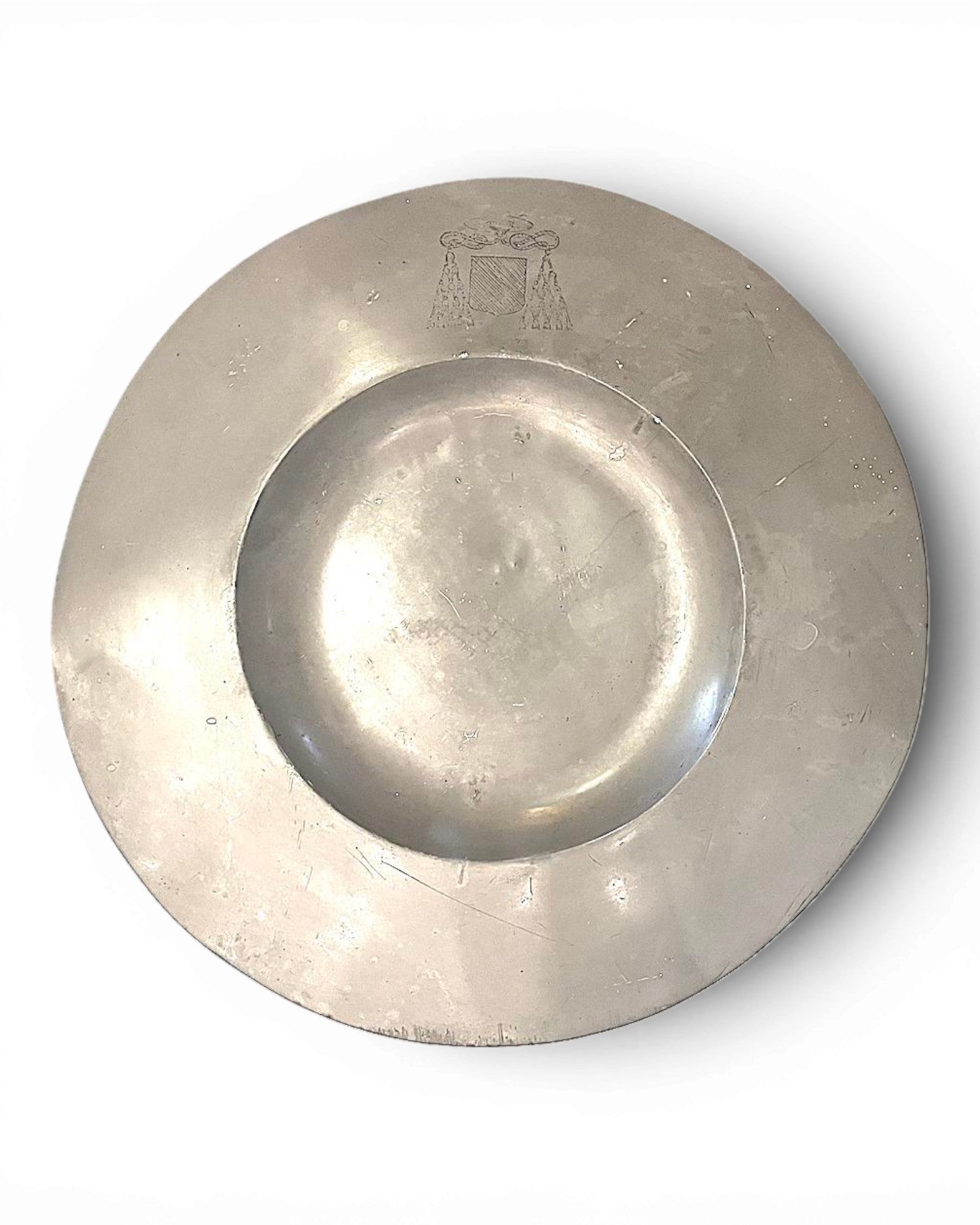 Large Pewter Charger Tray, England, 19th Century (38cm) - B&P London Makers Mark