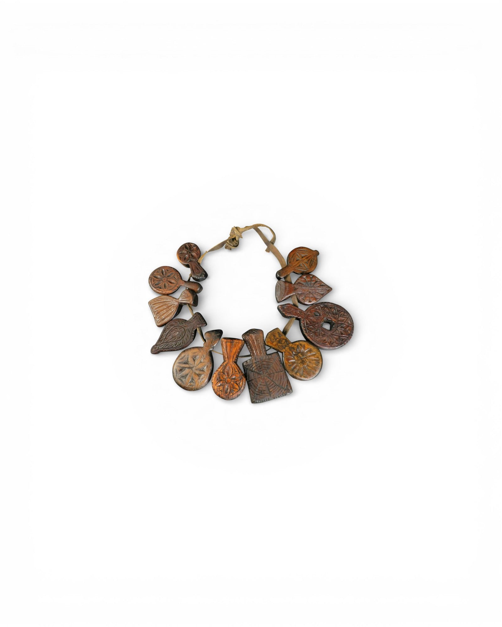 Antique Wooden Amulet Necklace