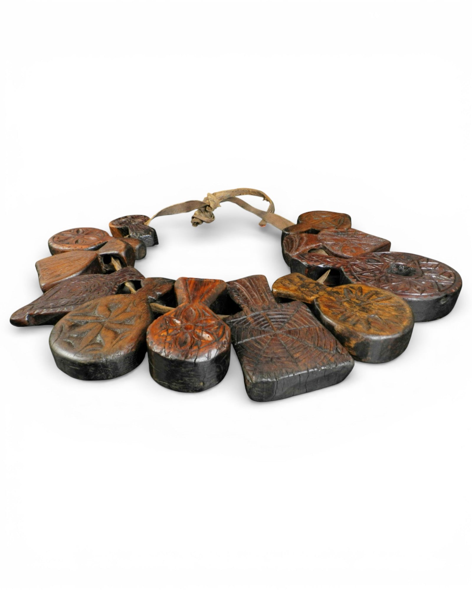 Antique Wooden Amulet Necklace