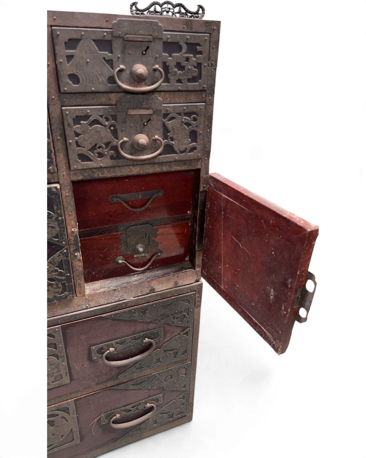 Rare Japanese Sado Island Isho Tansu with Original Iron Hardware