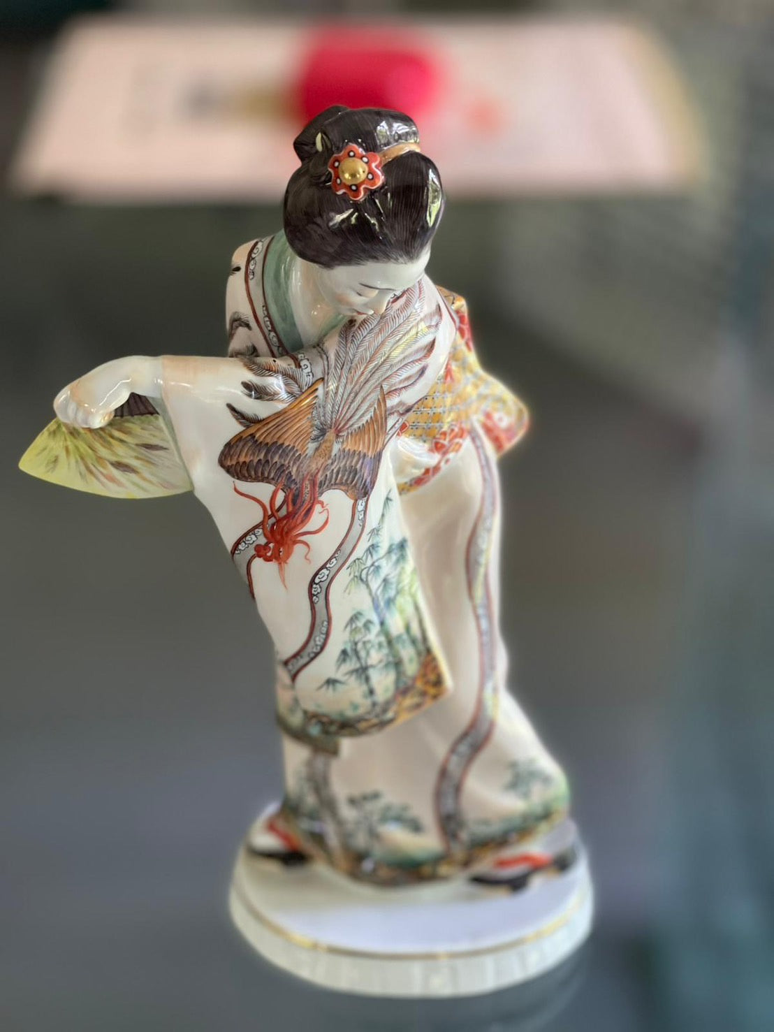 Japanese Woman with Fan – Alfred Otto König with Makers Mark