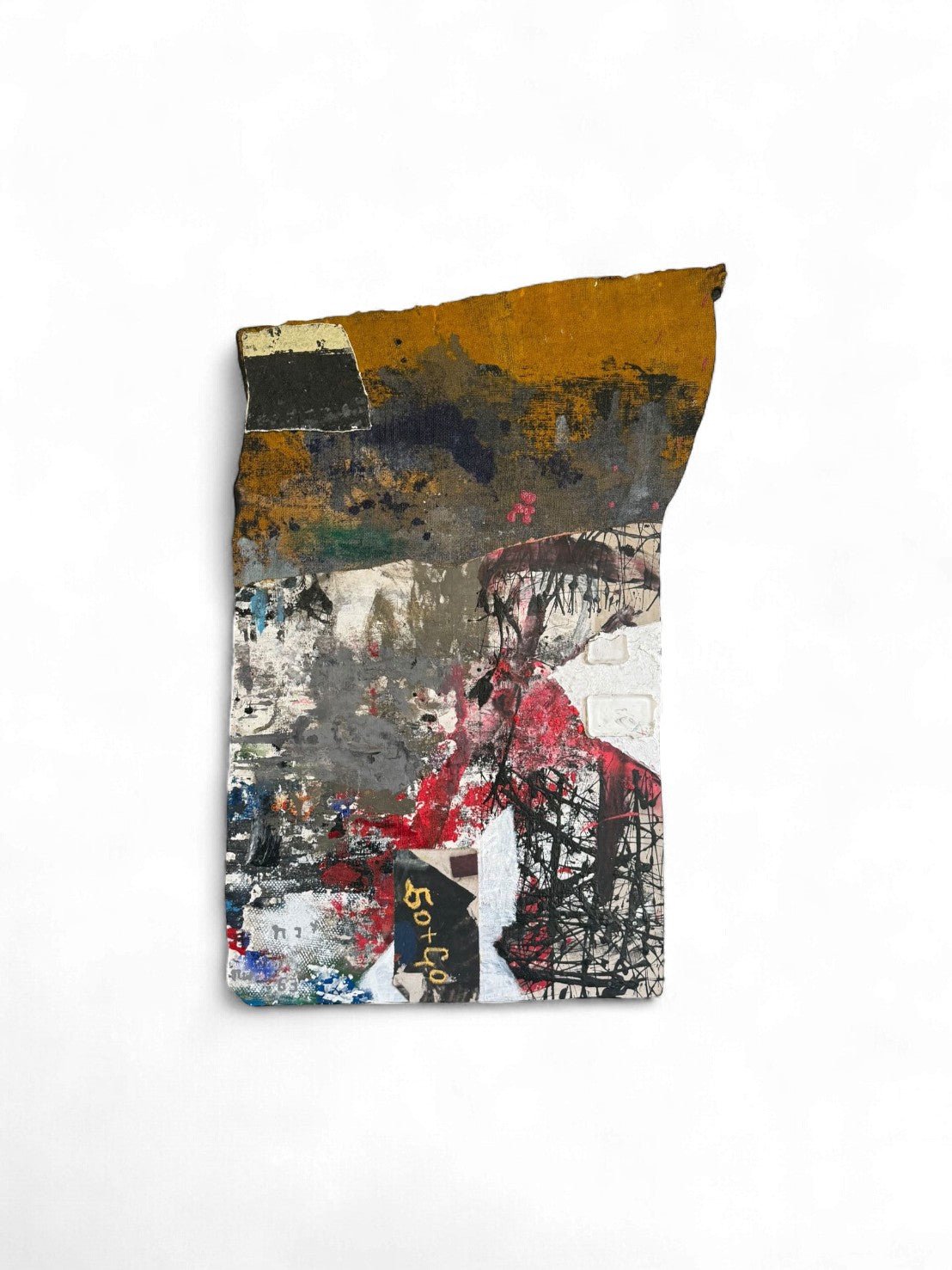 Untitled 1 - Acrylic Collage on Canvas & Burlap Mounted on Board - Surround Living - 1