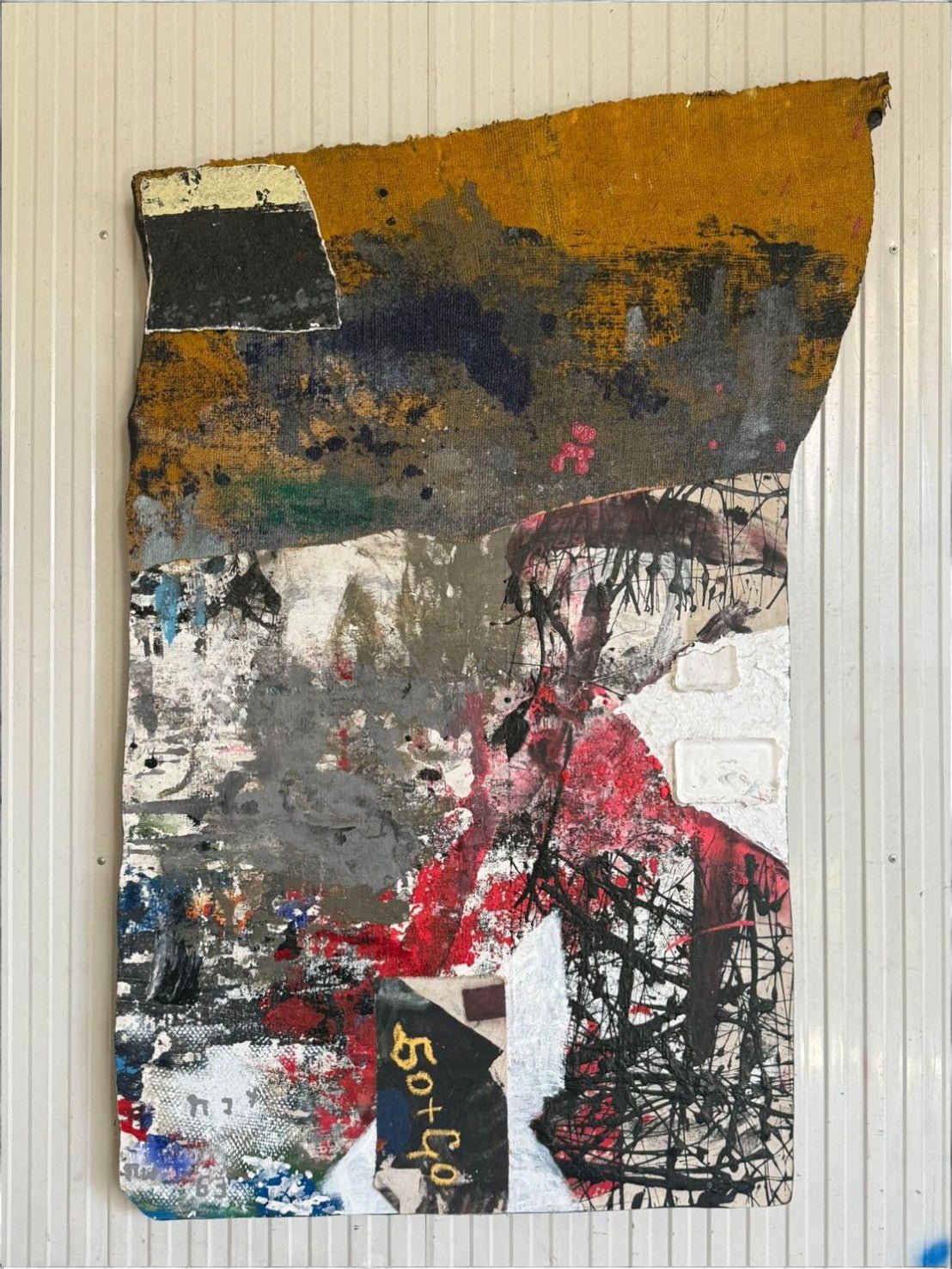 Untitled 1 - Acrylic Collage on Canvas & Burlap Mounted on Board - Surround Living - 2