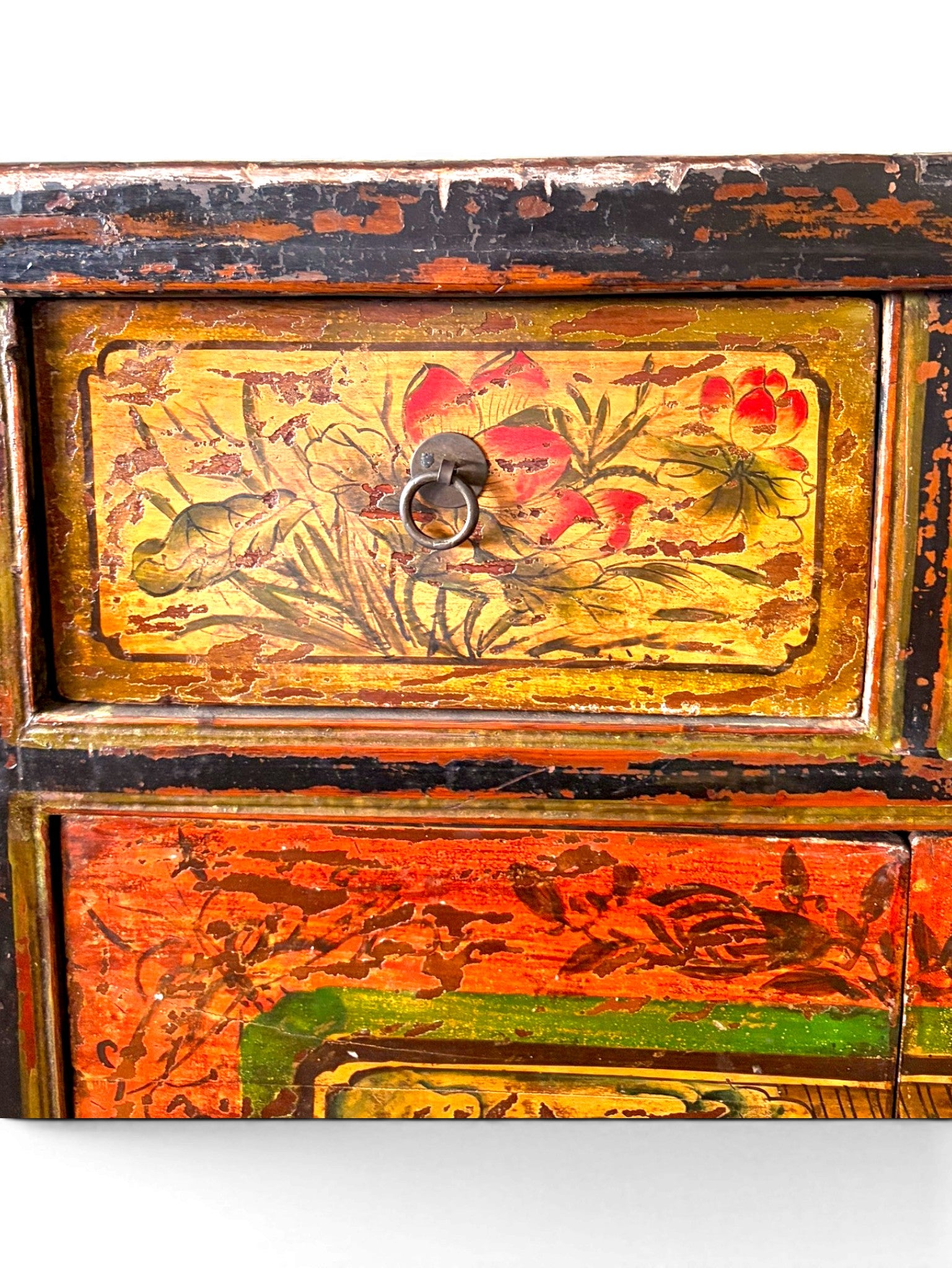 Polychromed Tibetan Cabinet Console