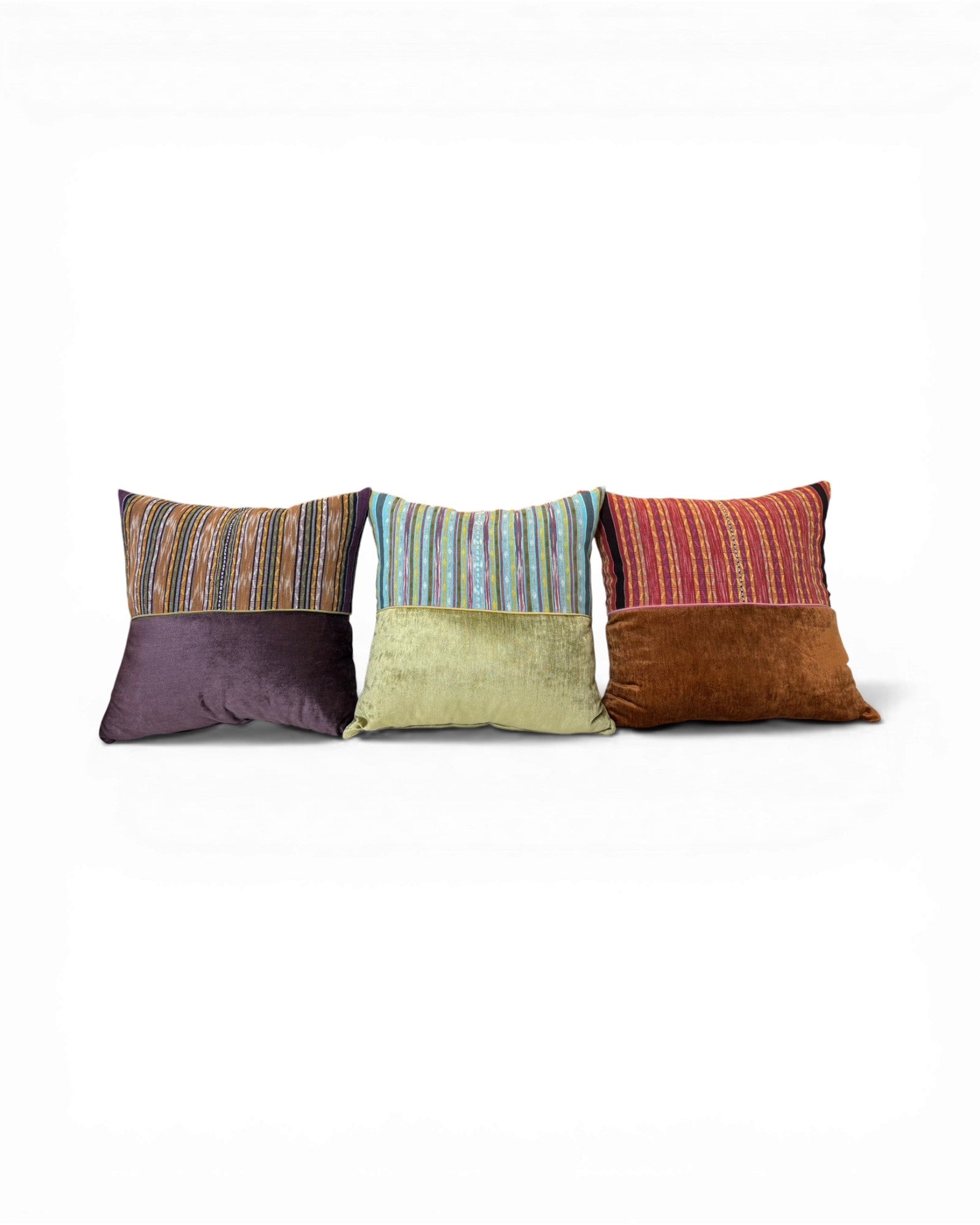 XL Terracotta Stripe Velvet Panel Cushion - Surround Living - 2