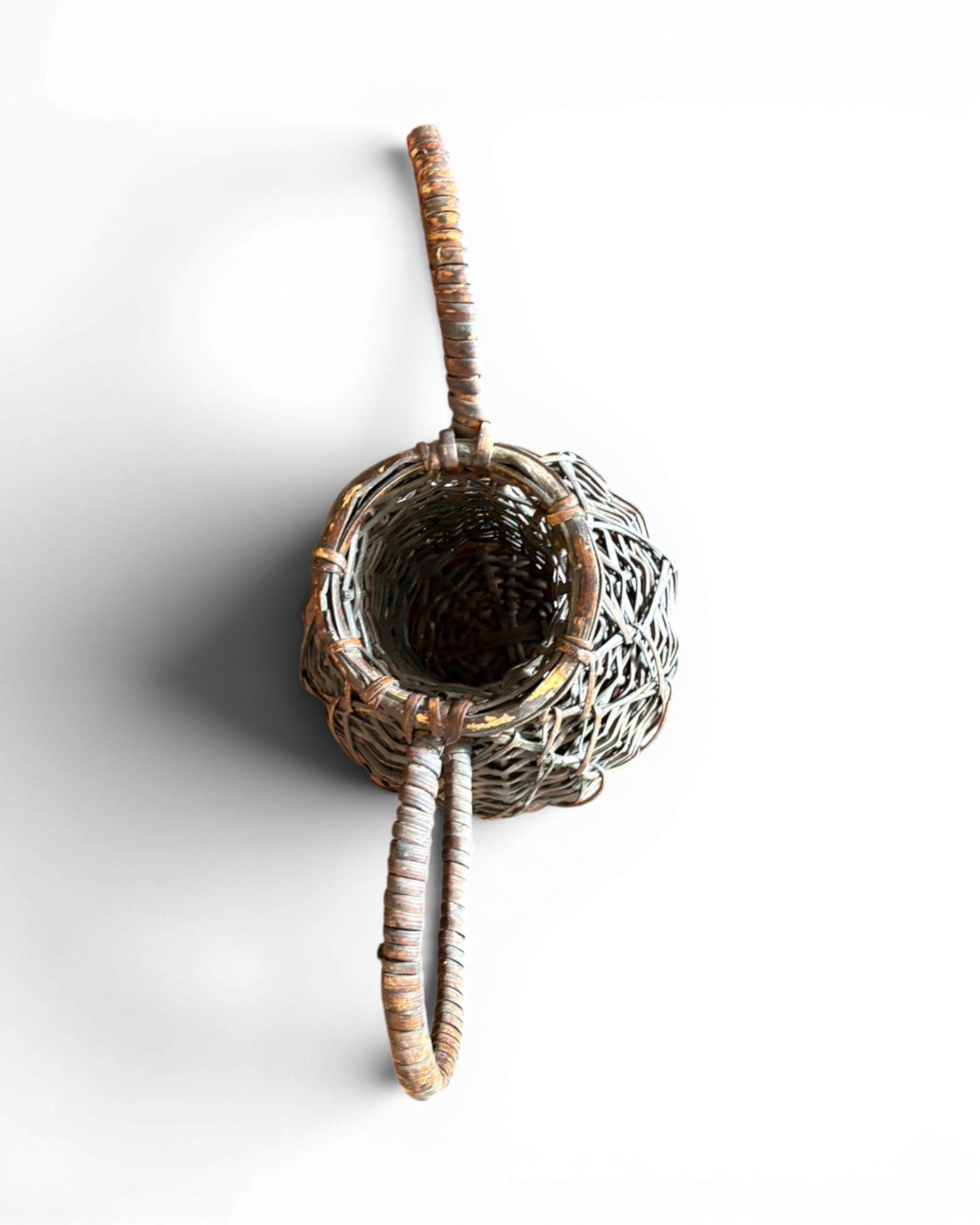 Vintage Handwoven Rattan Demijohn Vessel