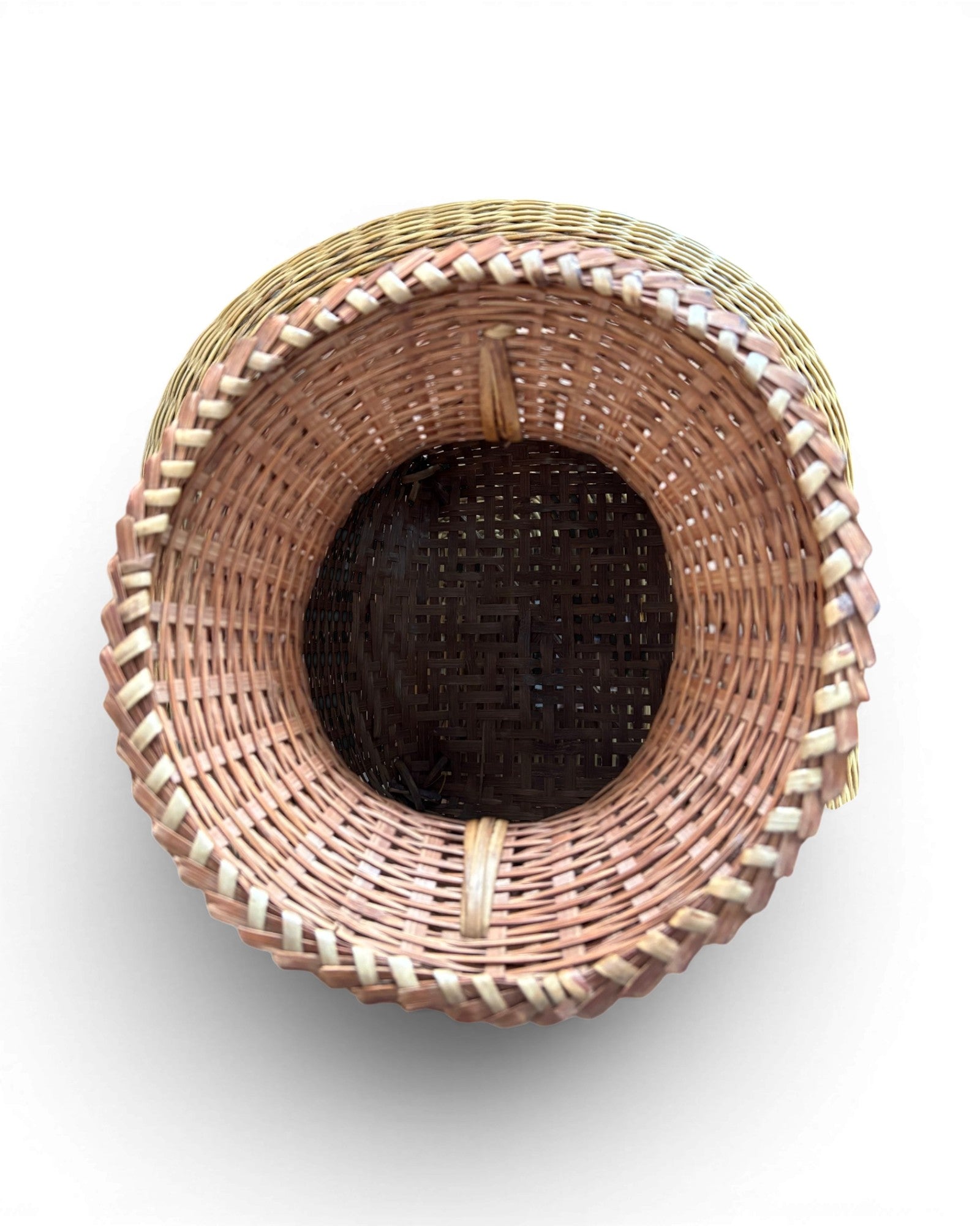 Vintage Handwoven Rattan Storage Basket