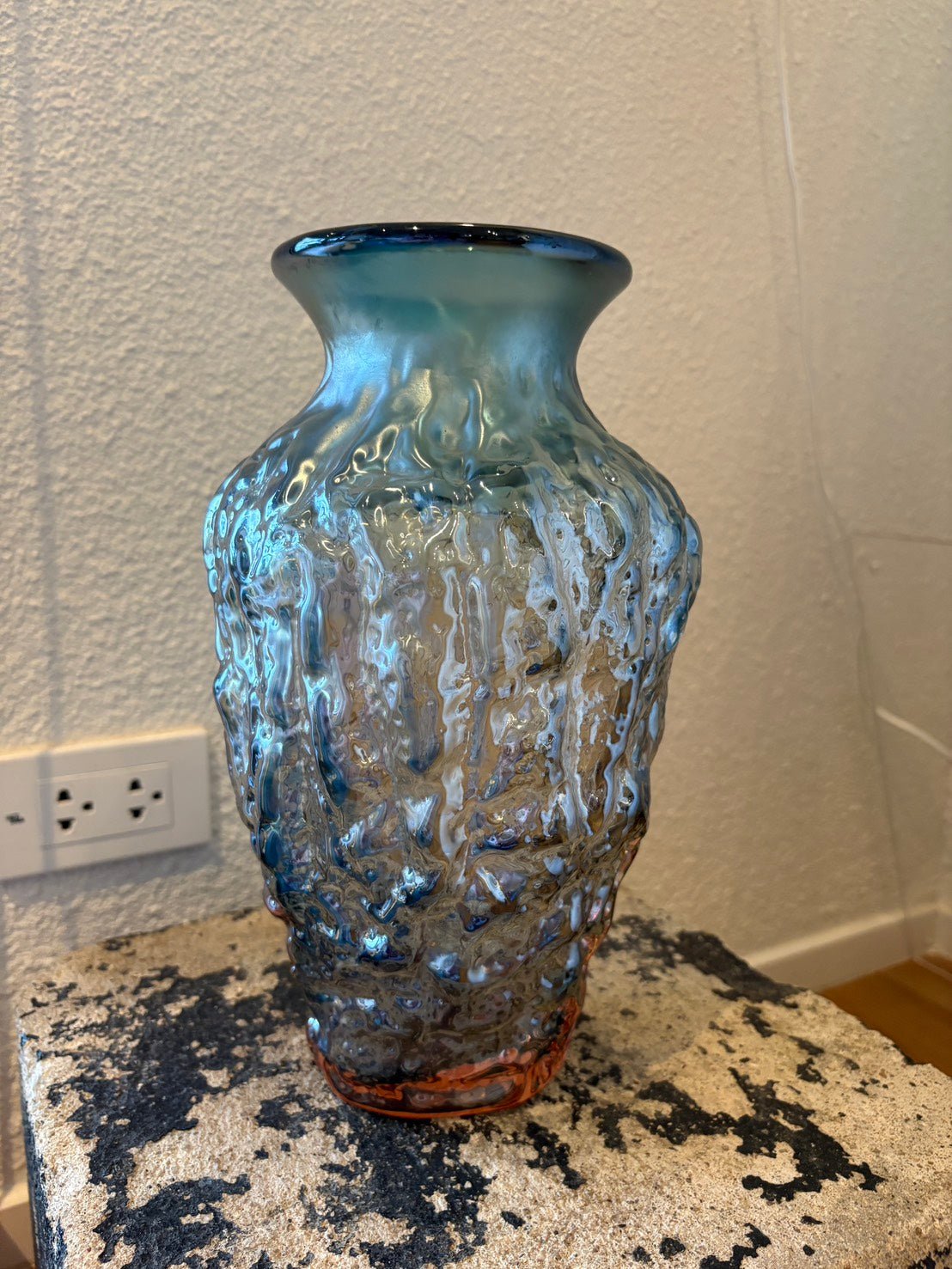 Vintage Textured Art Glass Vase - Surround Living - 9