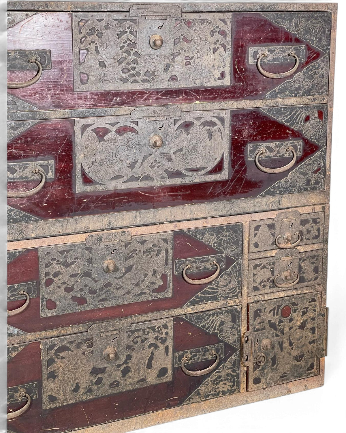 Rare Japanese Sado Island Isho Tansu with Original Iron Hardware