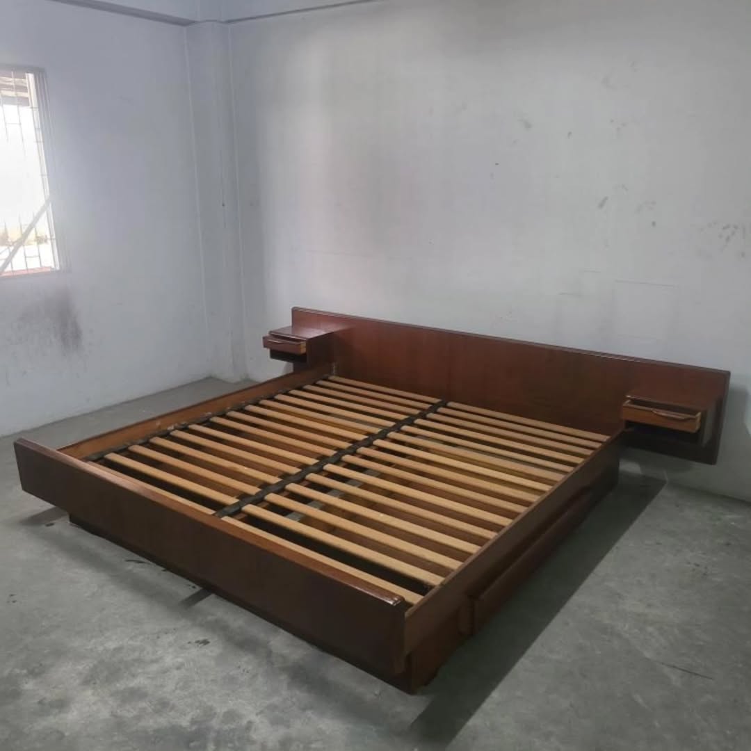 Danish Modern Teak King Size Bed