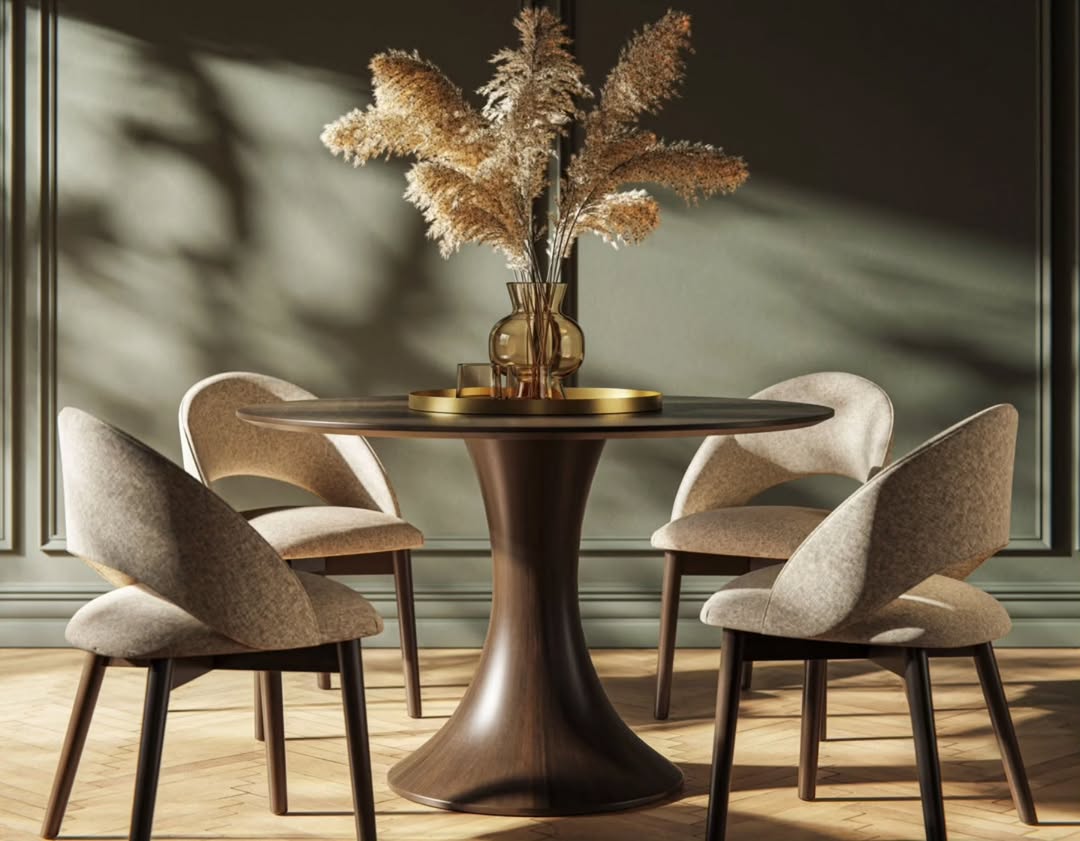 Oneida Solid Wood Pedestal Dining Table